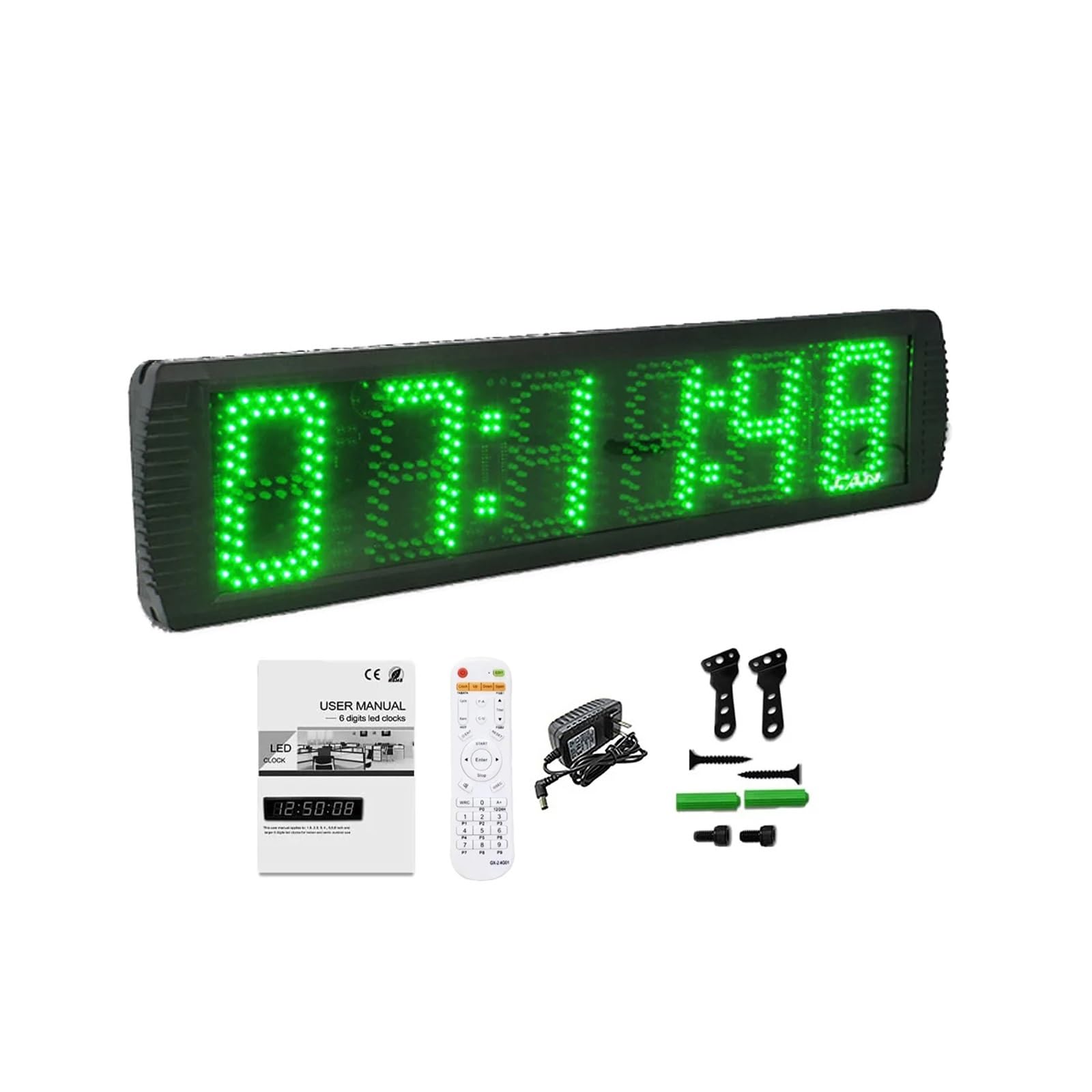 JVDDI Lightweight Remote Control Digital Alarm Clock, LED Countdown Timer, Wall Clock, Outdoor(Green timer)