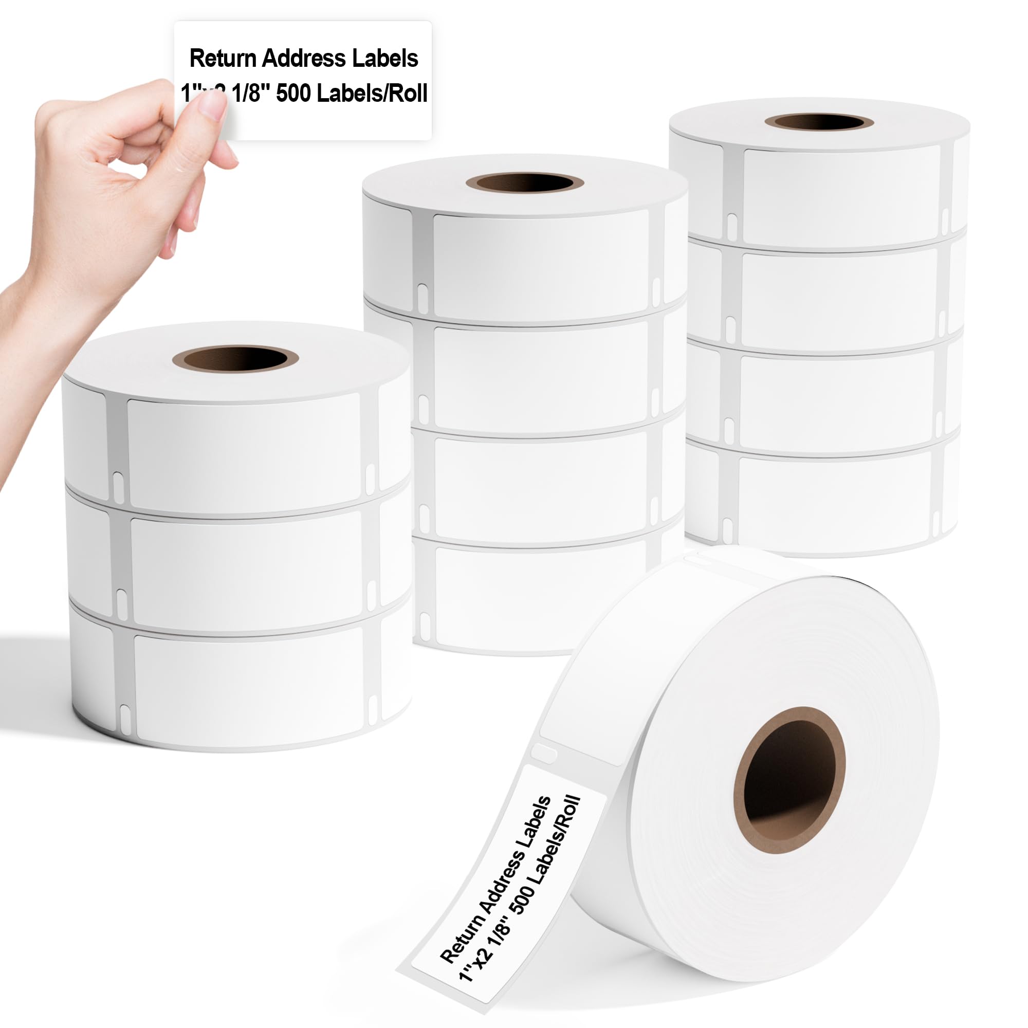 Wonfoucs30336 Return Address Labels 12 Rolls Replace for Dymo Adress Labels 1 x 2-1/8 LW Multi-Purpose Labels Work with Dymo Labelwriter 450 4XL 450 Turbo Desktop Thermal Label Printer, Barcode Label