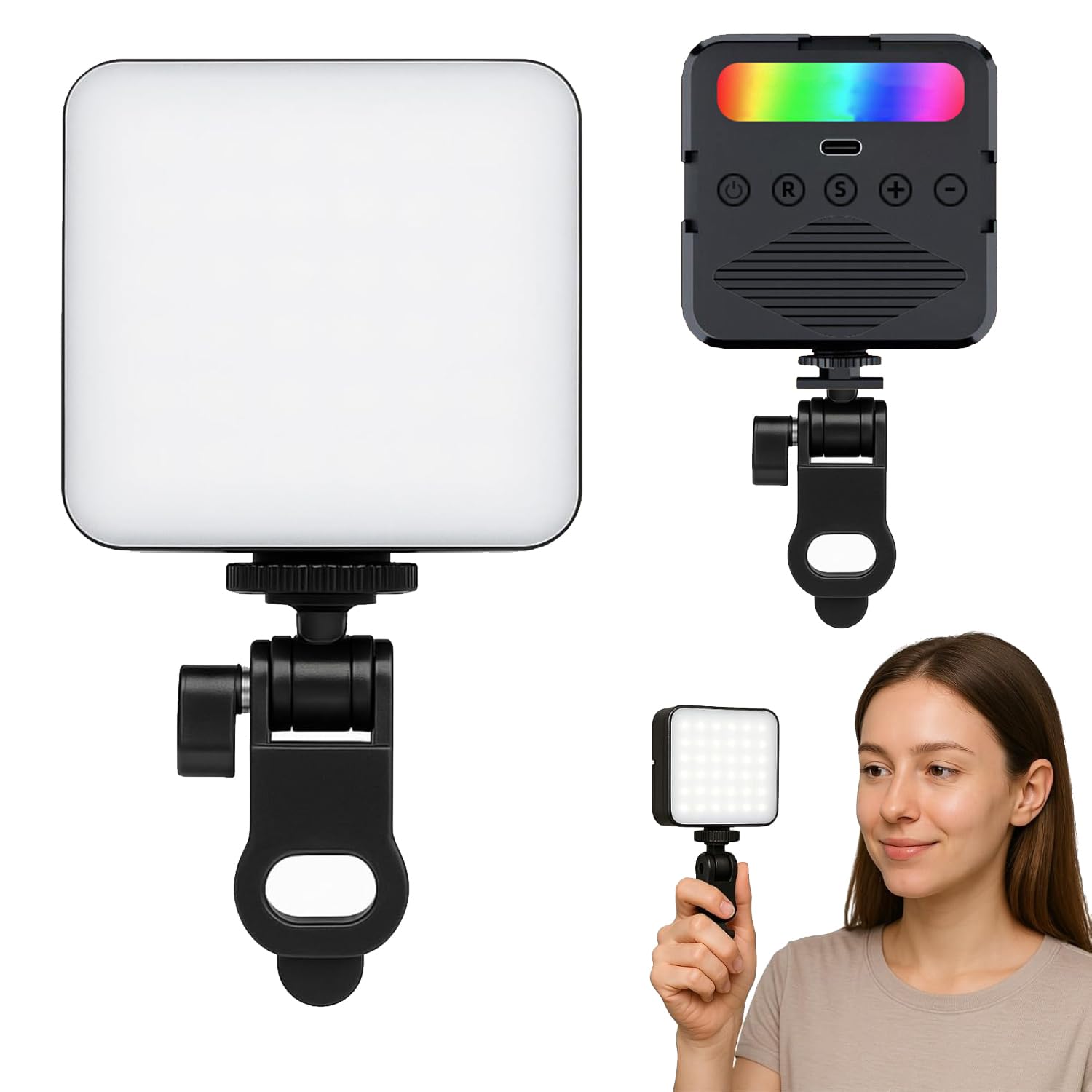 Maharsh Portable Mini LED Selfie Beauty Light Universal Dual Photography Light for Mobile Phone & Lamp Shooting Video Selfie Light-image-45