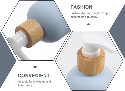 Miniatura 4 de Beaupretty 2 botellas dispensadoras de plástico con bomba de 6.8 fl oz, botellas de champú y acondicionador, contenedor recargable para baño, ducha,