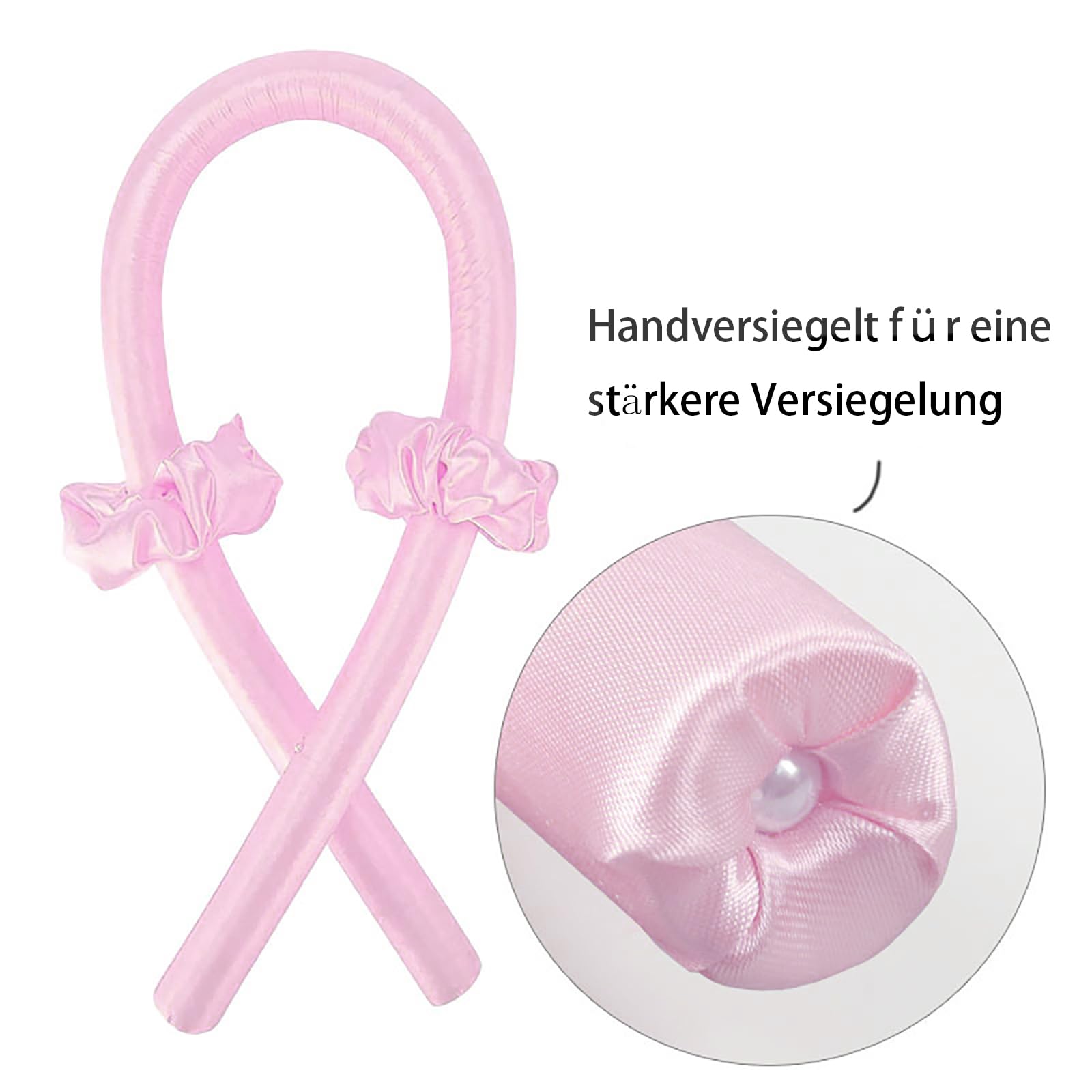 WUDQIJI Curlers Curls Without Heat Heatless Curls Band Wave Formers Overnight Curlers Overnight Heatless Hair Curler Overnight with Hairpin for Long Medium Hair (Pink) - Image 2