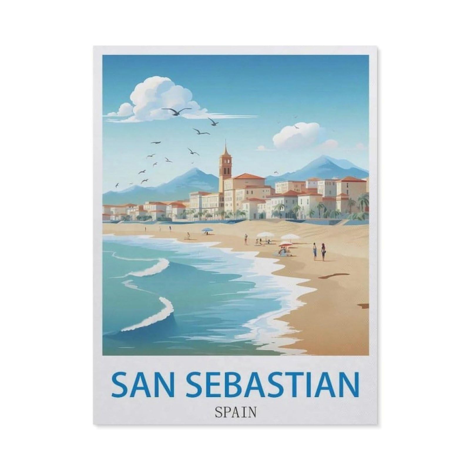 San Sebastian Spain，Retro Metal Tin Sign/Plaque for Kitchen Lounge Garden Garage Pub Wall/Door(15x30cm）6x12 inch-EE13