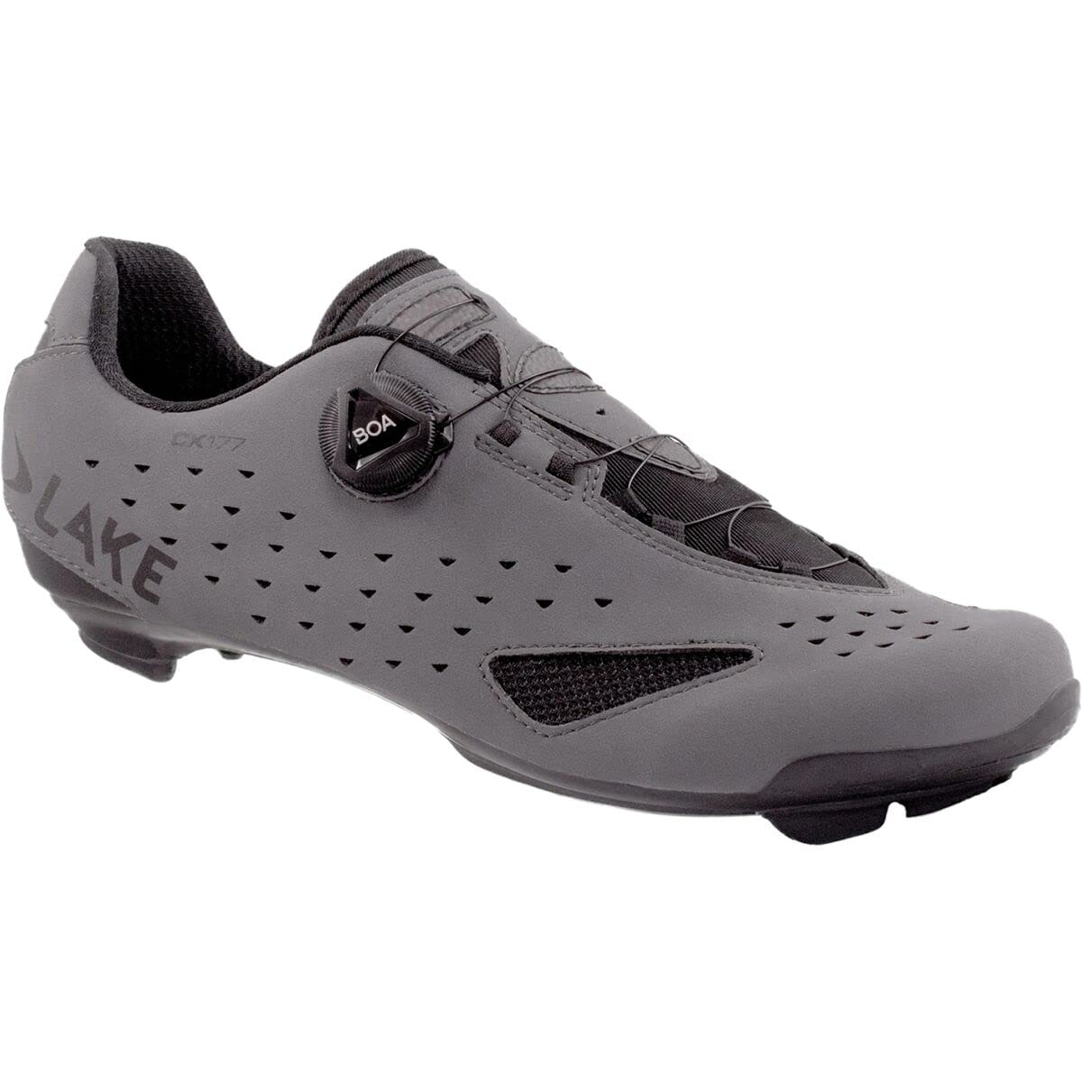 Lake Cx177 Wide Cycling Shoe - Men's Matte Grey/Black, 40.0