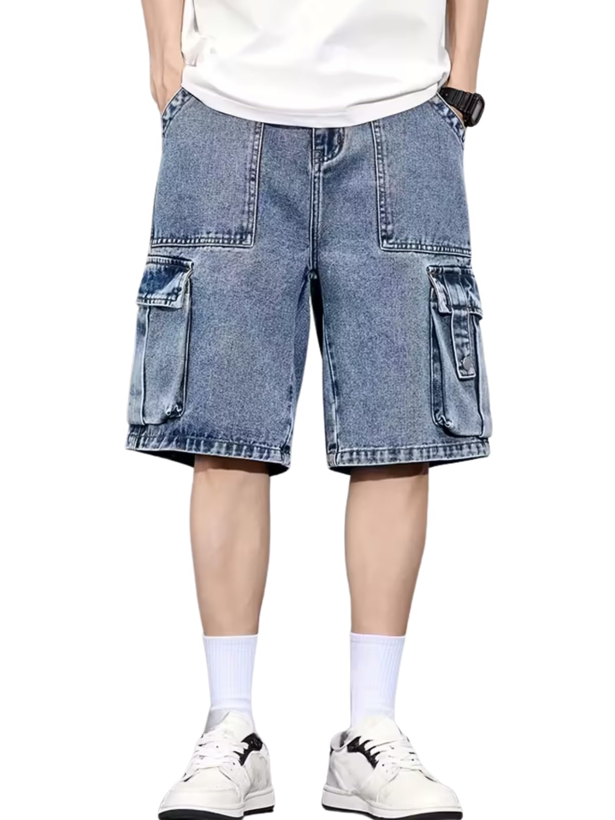 Men Regular Fit Mens Denim Pant Casual, Utility Streetwear Jorts, Travel Summer Wear-image-11