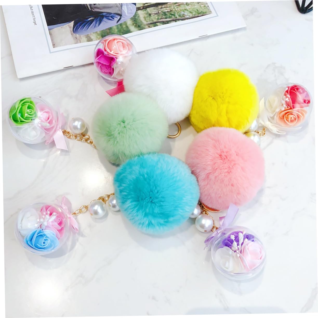 LOLIPPYY 30pcs Colorful Plush Pom Poms 8cm Imitation Rabbit Fur Balls for DIY Hats Clothing and Accessories Fluffy Decor for Crafting and Handmaking