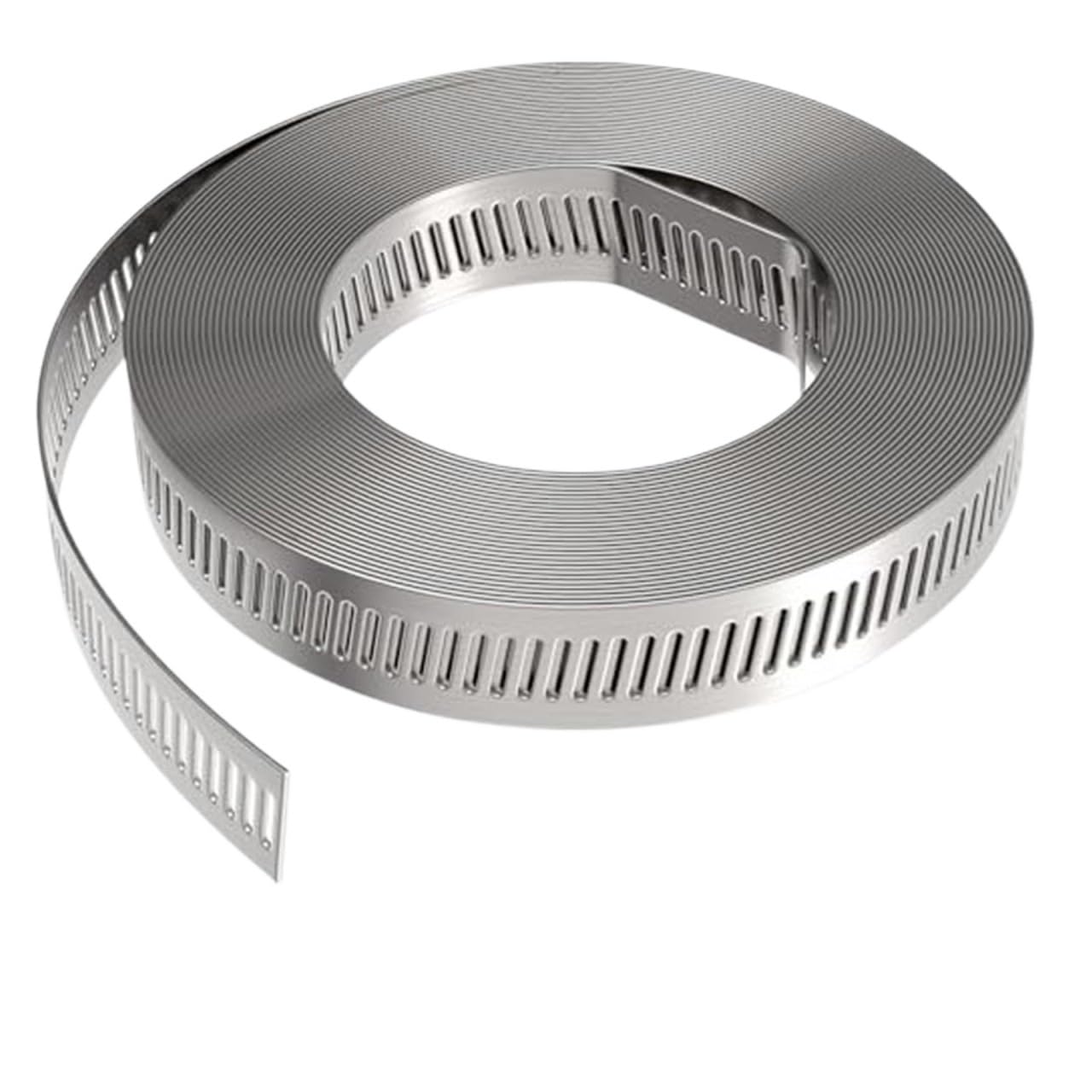 1set Stainless Steel Hose Clamp DIY Cut-to-Fit Metal Strap Large Adjustable Worm Gear for Screw Clamps Duct Pipe for Tube(100m)
