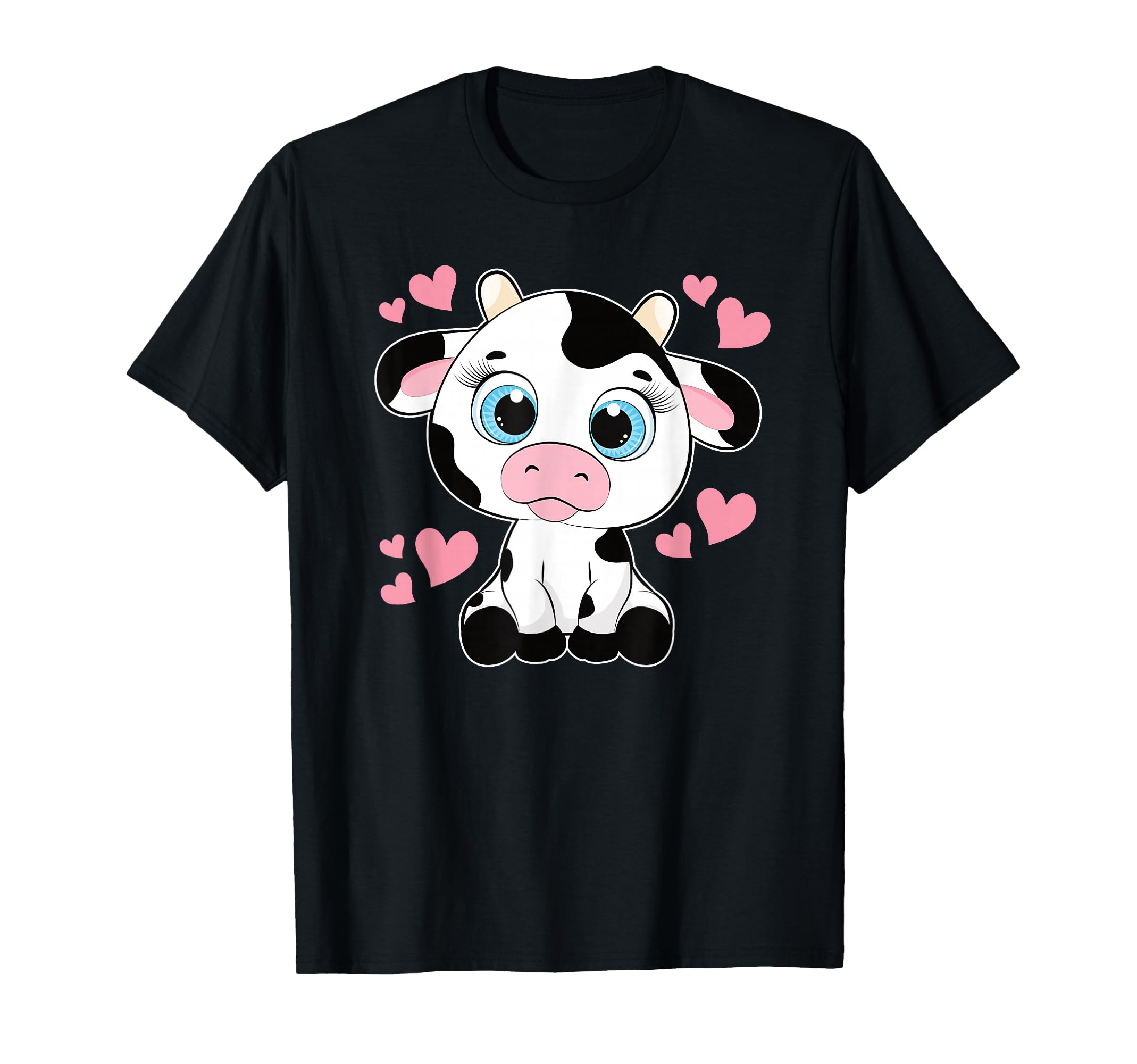 Cute Cow Pattern Kawaii Cow Lover Women Girls Kids Toddlers T-Shirt