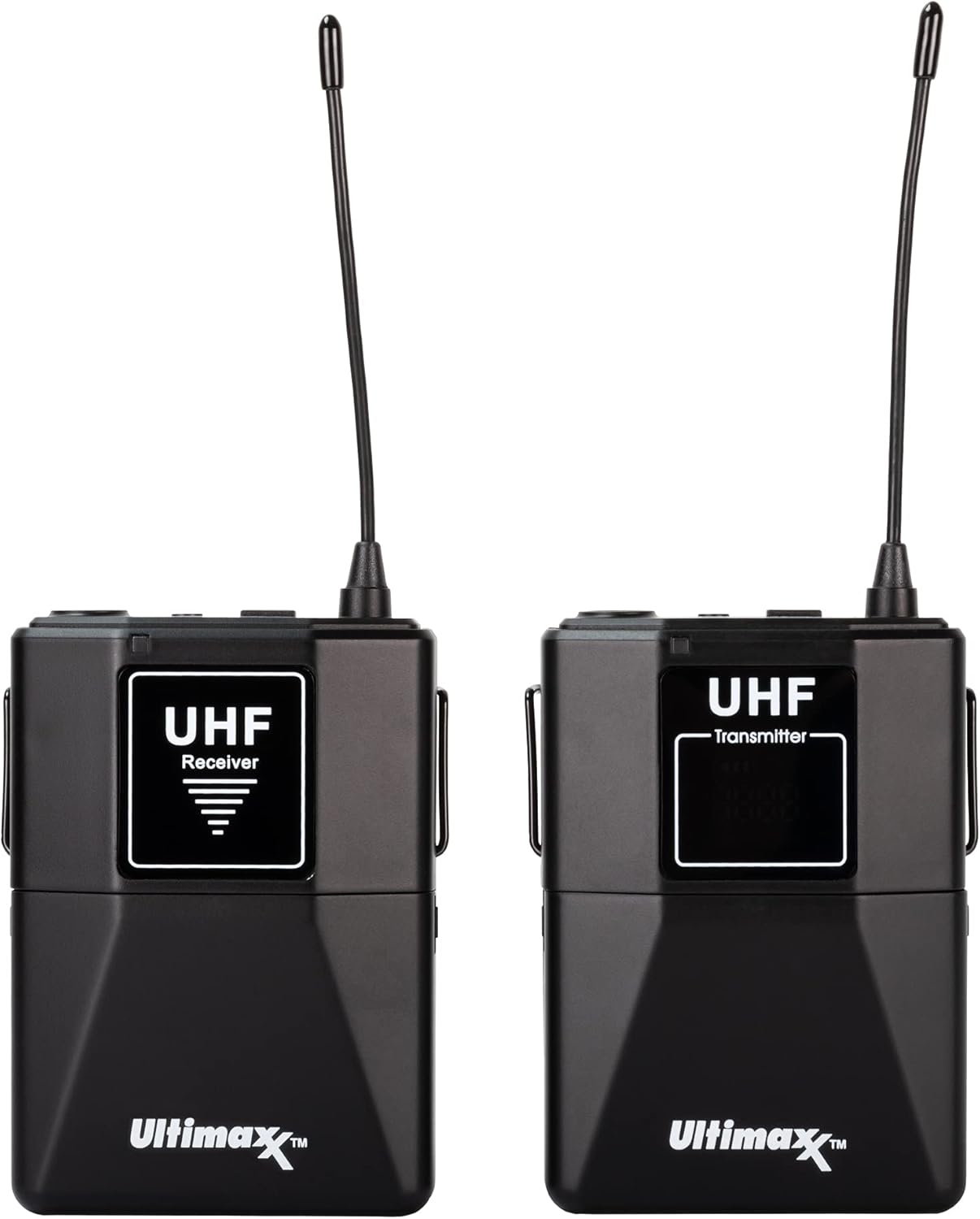 Ultimaxx Dynamic Wireless Microphone Bundle, Hand-held Mic Set for Studio Recording, Conferences & Broadcasting with Volume Control (Microphone Kit (Black))