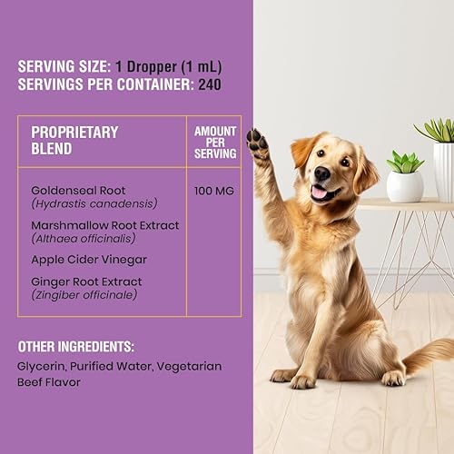Miniatura 5 de Tratamiento de infección por levaduras para perros, 8 onzas, alivio calmante de la picazón, tratamiento de infecciones de oído, reduce la irritación