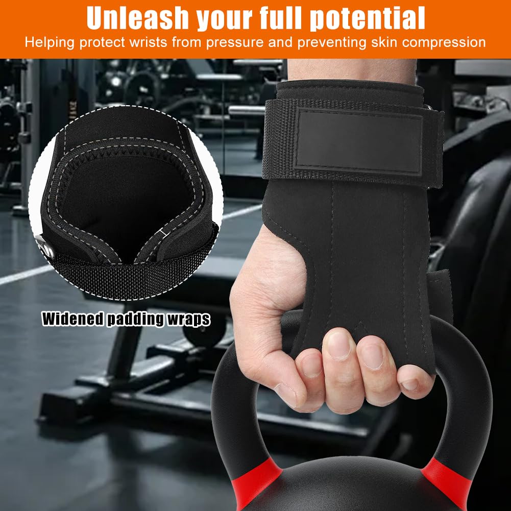 Zughilfen Krafttraining, Rutschfeste Zughilfen Leder für Fitness, Gewichtheben, Krafttraining & Bodybuilding, Zughilfe Lifting Straps für Frauen und Männer, Schwarz