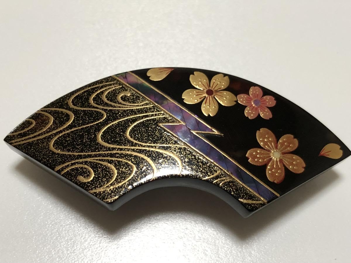Amazon.co.jp: アンティーク 本鼈甲 漆塗り 金蒔絵 螺鈿 7.1g 作家物