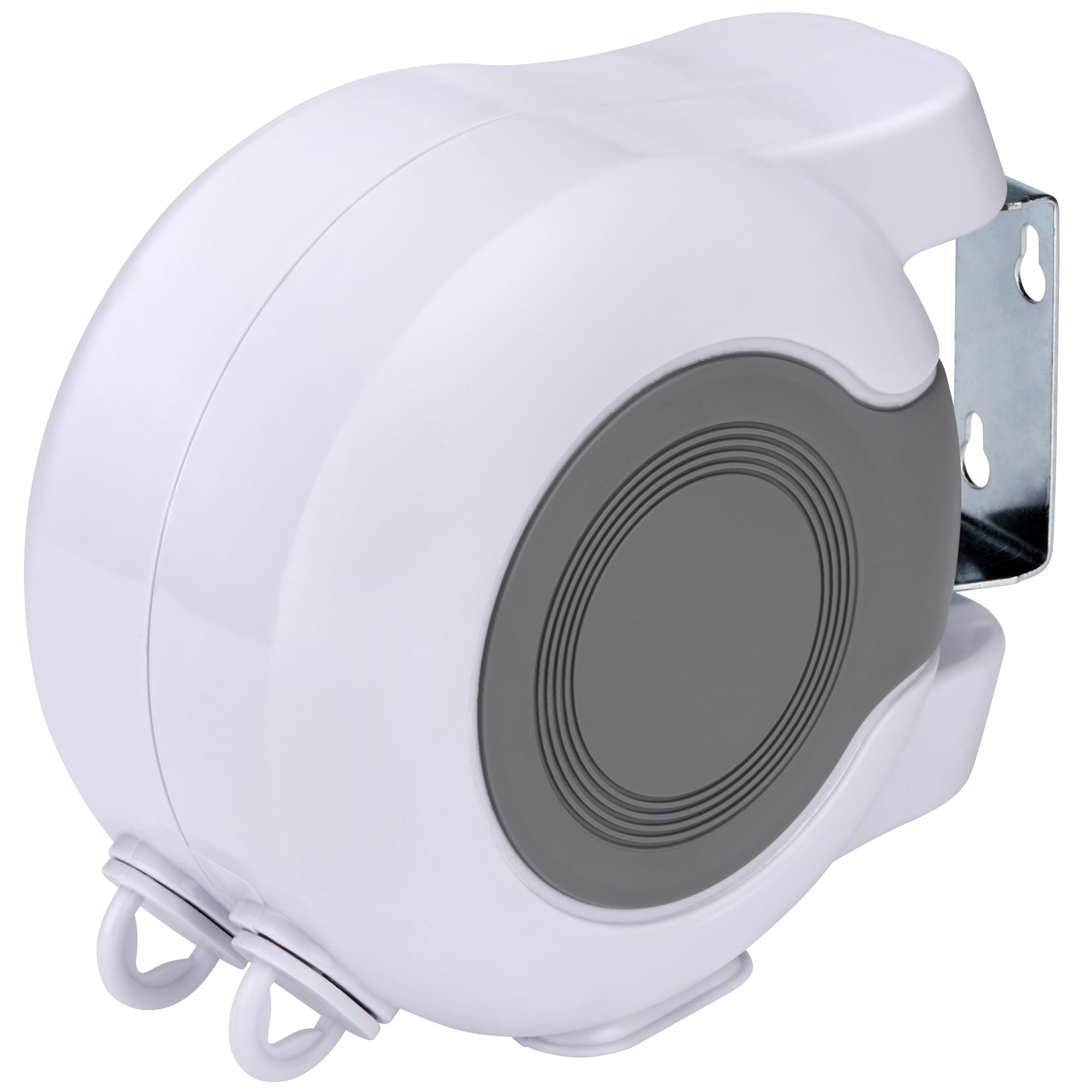 FORA Tendedero De 2 Cuerdas Retráctiles Extensible 26m (13m×2) – Interior y Exterior, ABS+PVC, Giro 180°, Carga Máx 15 Kg, Cuerda 2.9mm, Blanco/Gris