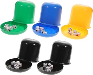 Totority 5 Pçs Jogos De Pôquer Copo Com Tampa Jogo De Dados Jogo De Dados Copo De Empilhamento Conjunto De Jogo De Dados Engraçado Jogo De Dados De Barra De Copo De Peneira Para Empilhar