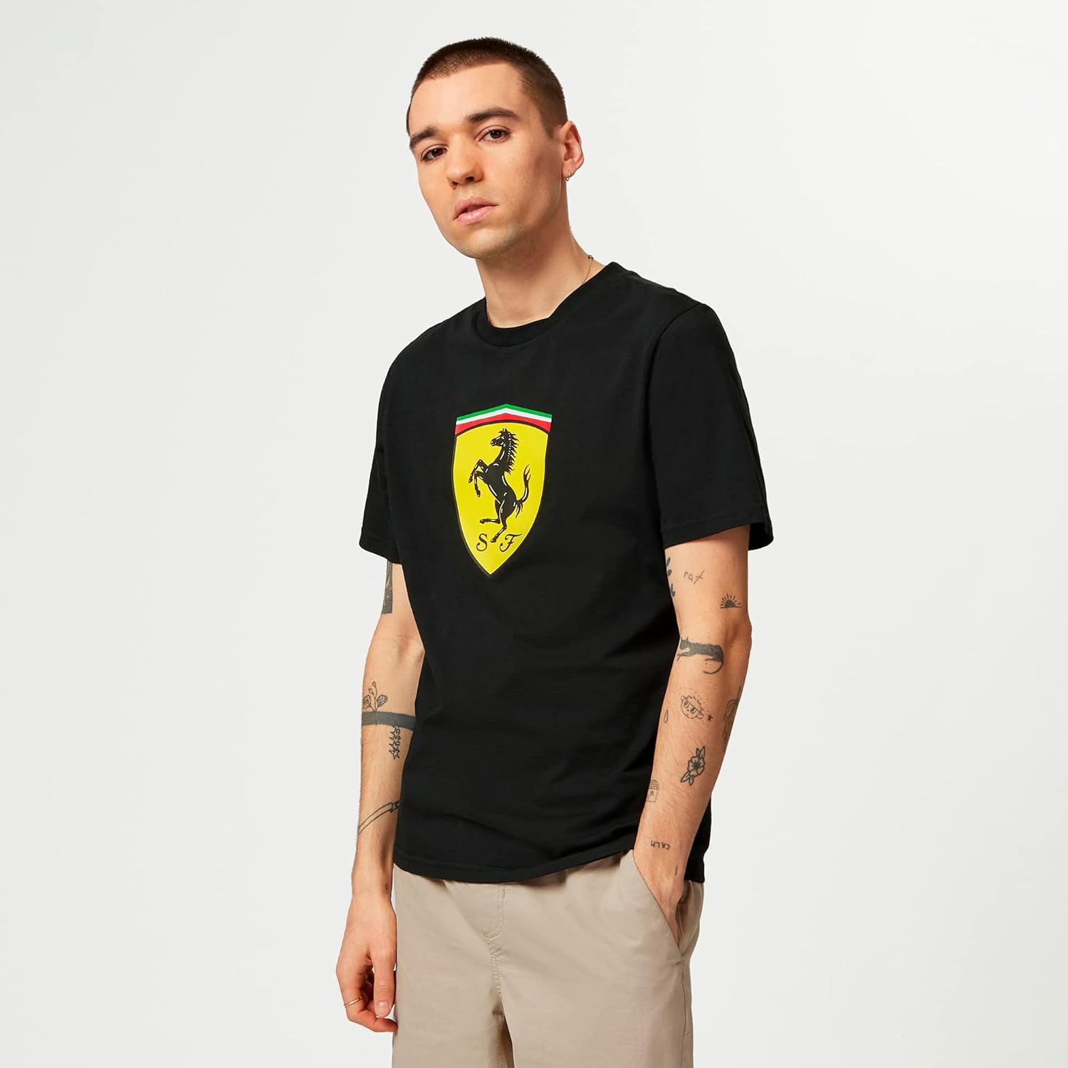 Scuderia Ferrari - Large Shield Tee - Men - Black - Size: S