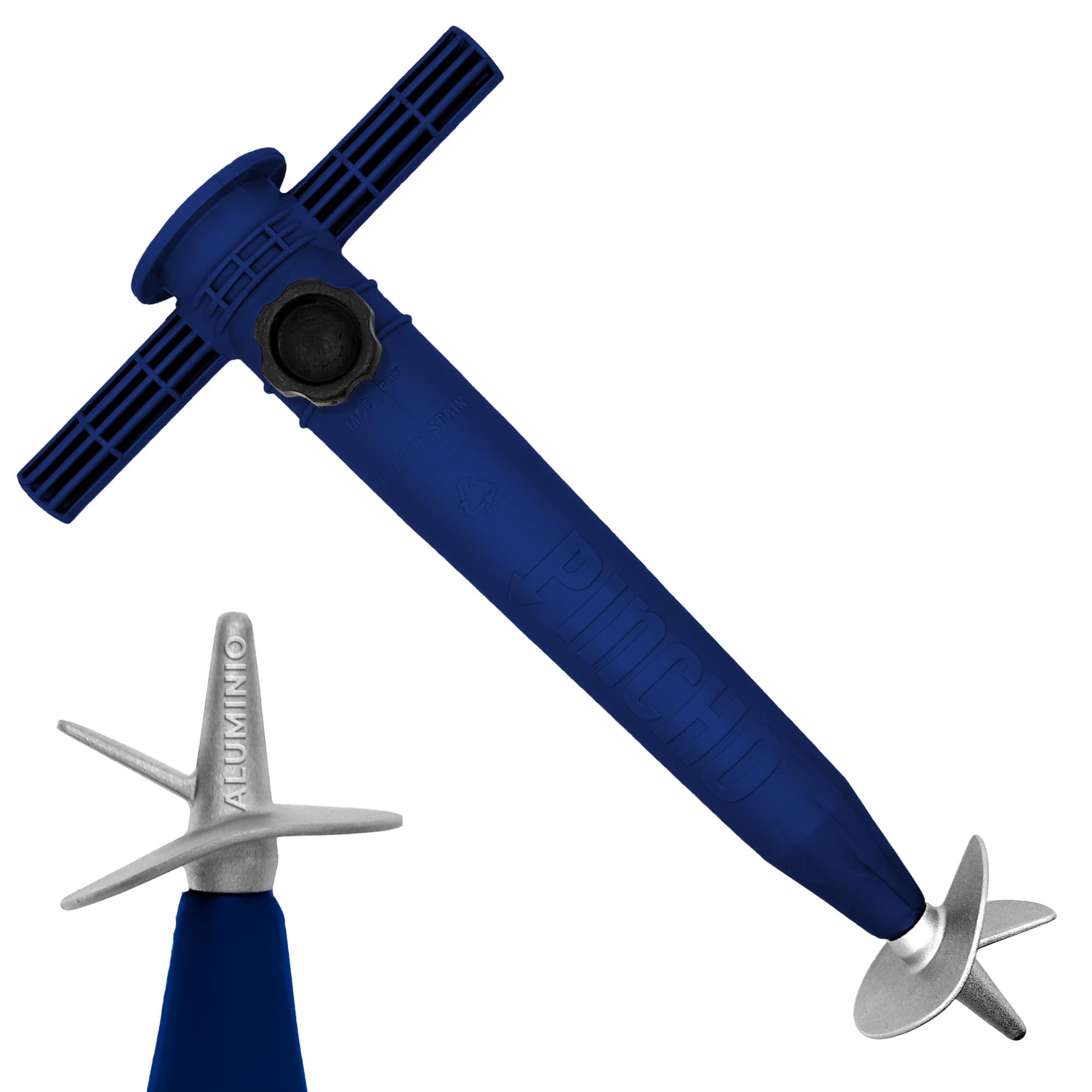 Pincho Ombrellone da spiaggia grande, 200 cm, antivento, con protezione UV50+, tubo in alluminio e 8 stecche in fibra di vetro, reclinabile con finestra superiore, include punta in alluminio