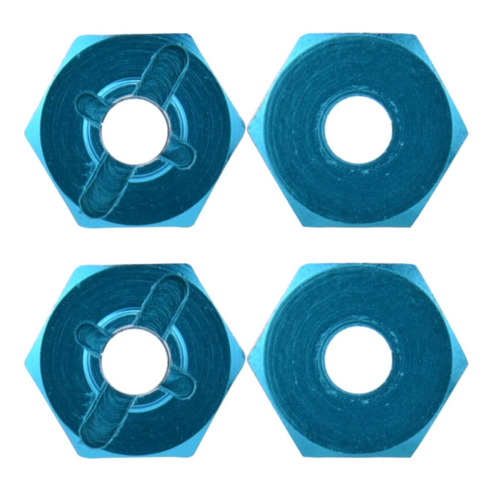 4 Adaptateurs Hexagonaux 7mm à 12mm Pour Voiture RC - Métal, Usinage CNC, Remplacement Moyeu