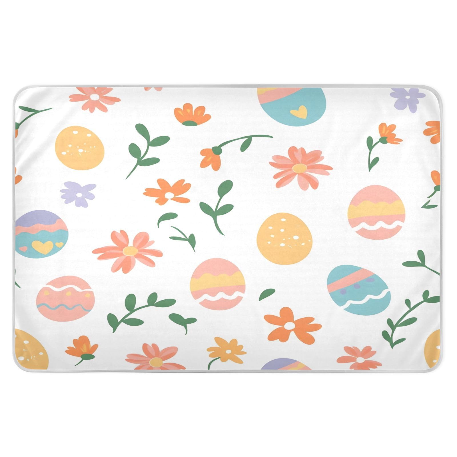 BOESI Doodle Easter Egg Pattern Waterproof Pads for Bedwetting and Incontinence, Reusable Pads, Reusable Diaper Pads for Bed, Sofa, Travel