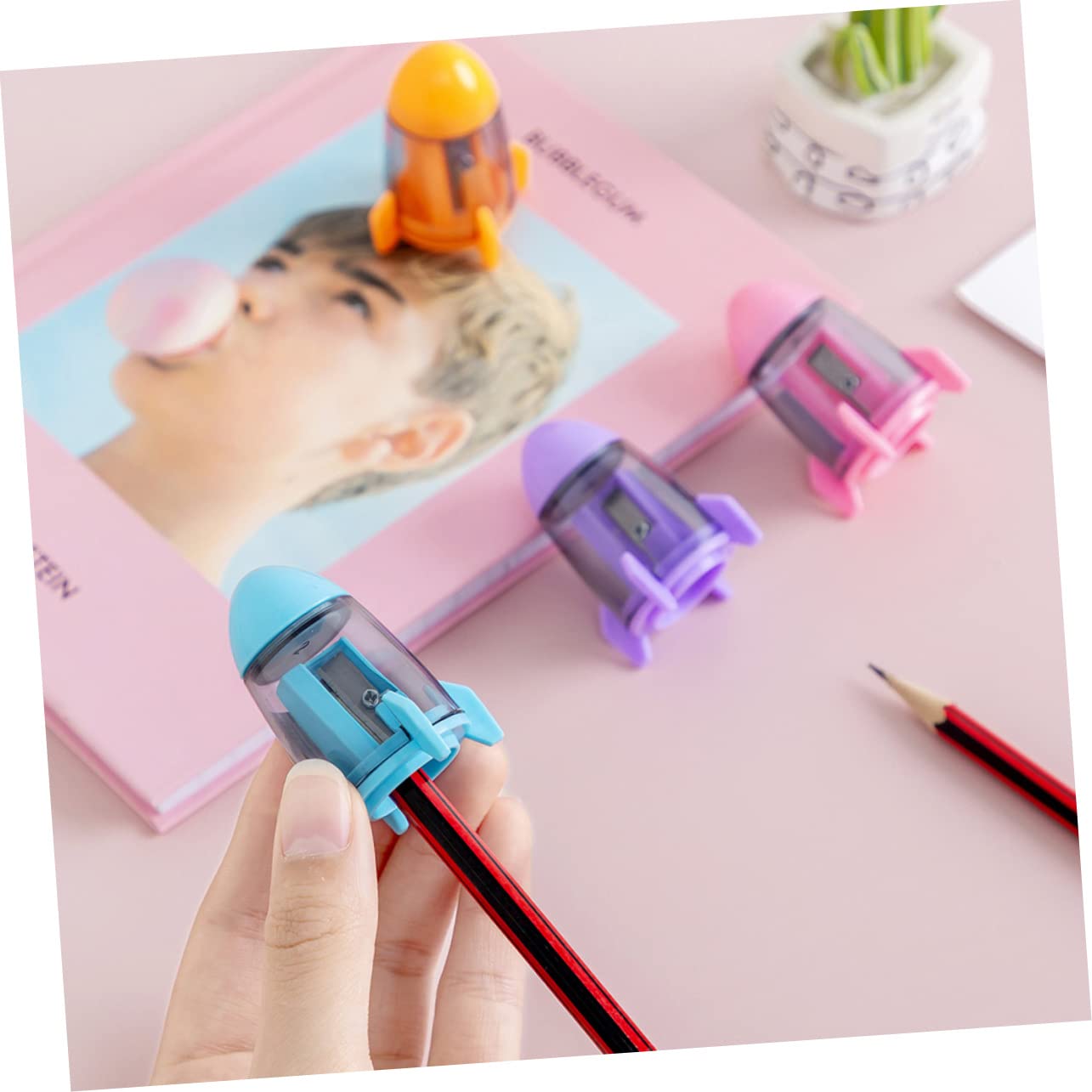 LALAFINA 3 Sätze Teiliges Anspitzer Im Raketen Design Anspitzer Für Ergonomisch Und Leicht Zu Bedienen Für Schule Und Zuhause 12 Stücke * 3