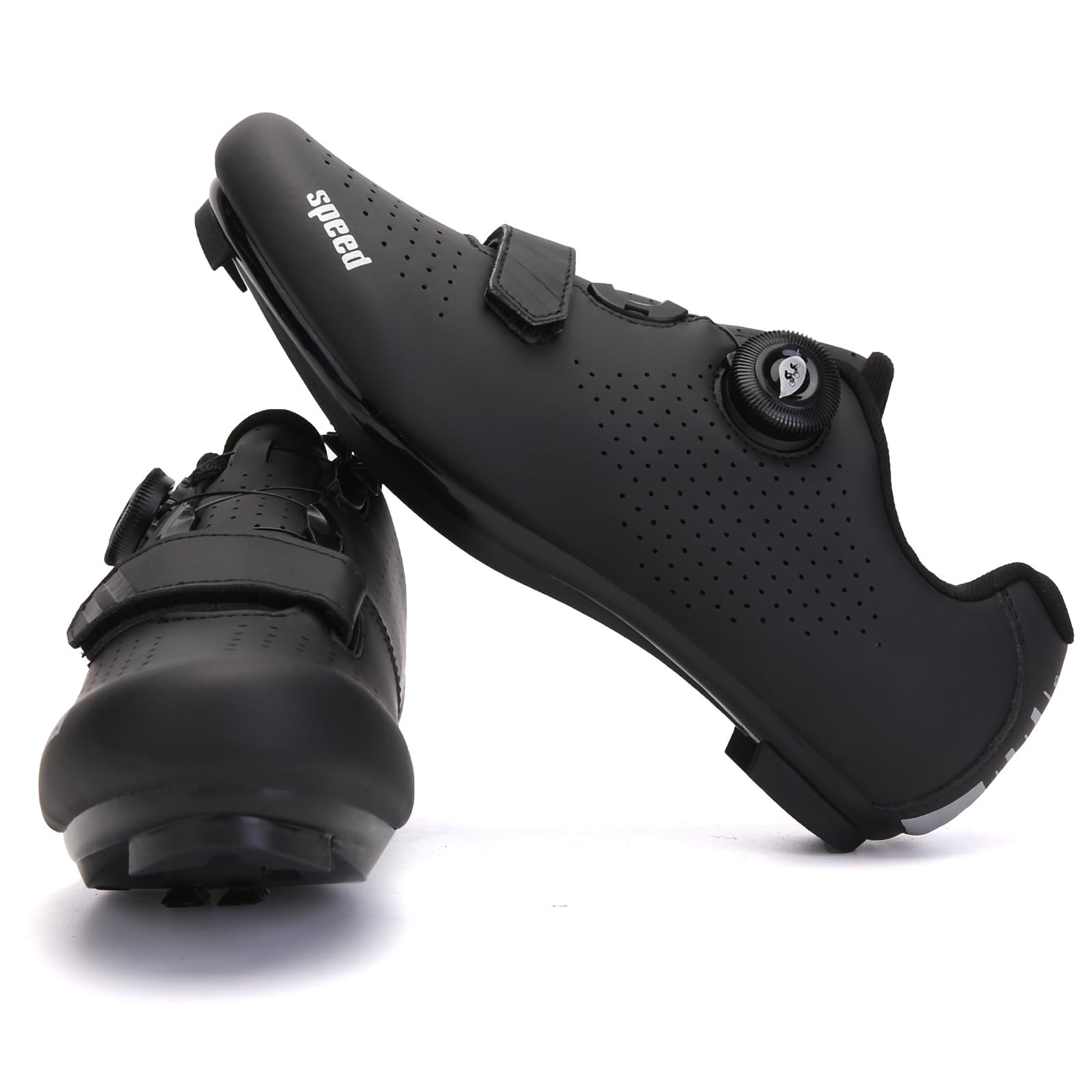 JiuQing Męskie buty na rower szosowy Buty do jazdy na rowerze stacjonarnym kompatybilne z butami rowerowymi Peloton SPD Delta Cleats