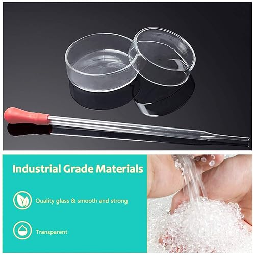 Miniatura 6 de OLYCRAFT Platos de vidrio Petri de vidrio de borosilicato de alto vidrio de borosilicato con tapa de 2.362 in de diámetro x 0.709 in de profundidad