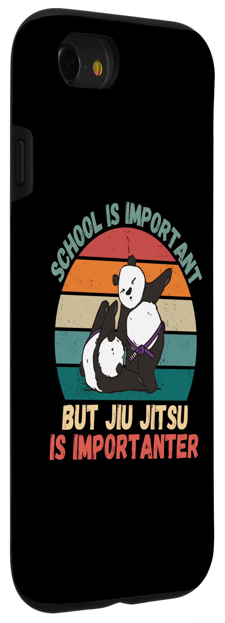 iPhone SE (2020) / 7 / 8 Retro Panda School Is Important Jiu Jitsu Is Importanter Case - Image 3