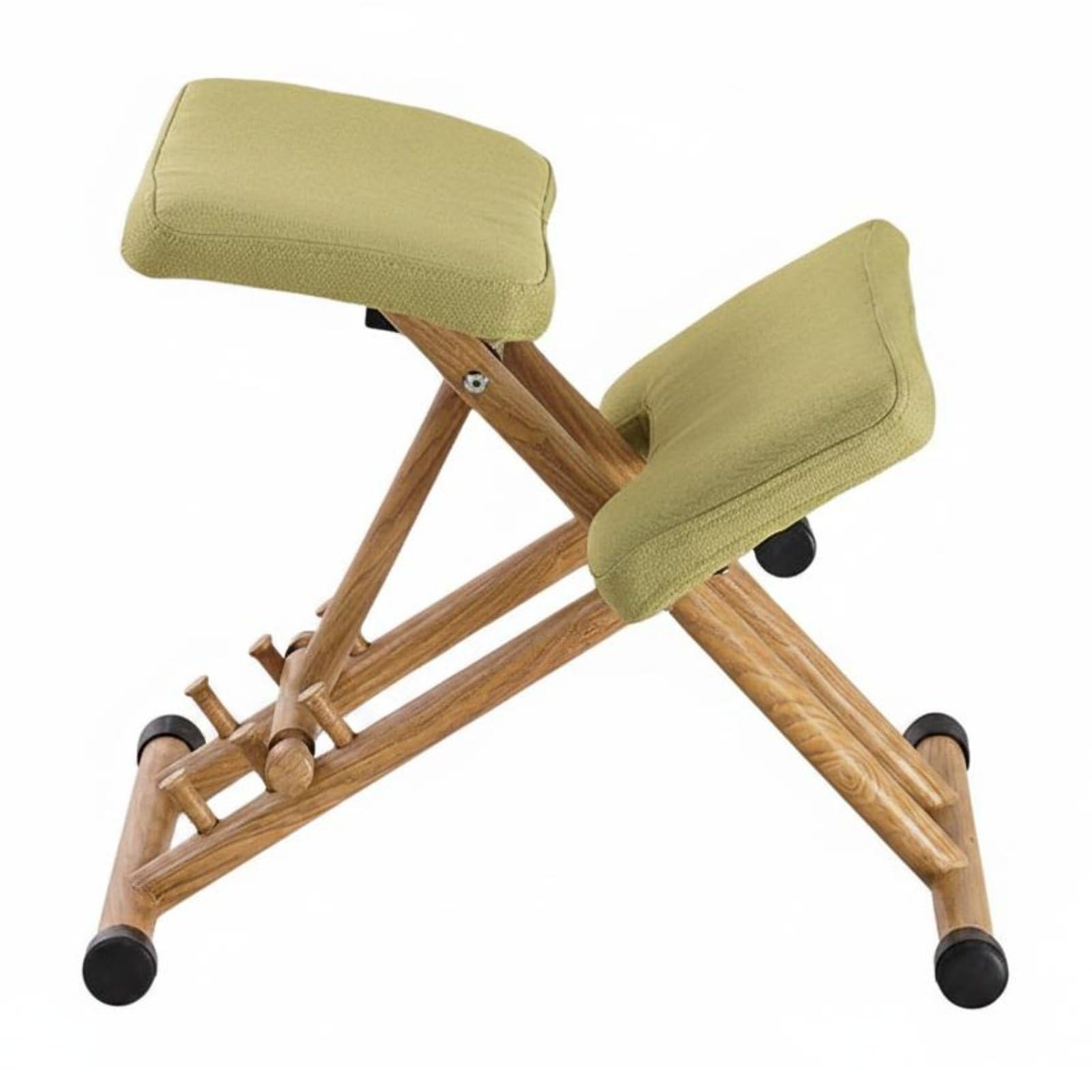 Qianly Silla de Rodillas Ajustable Silla Correctora de Postura Plegable Taburete Ergonómico Rodillas para Niños, Estudiantes, Dormitorio, Verde, Sin Respaldo