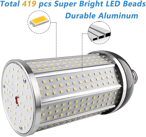 Miniatura 2 de Intpro Bombilla LED de 40 W, paquete de 2 bombillas LED de maíz, súper brillante, luces LED de garaje para sótano, granero, taller, almacén,