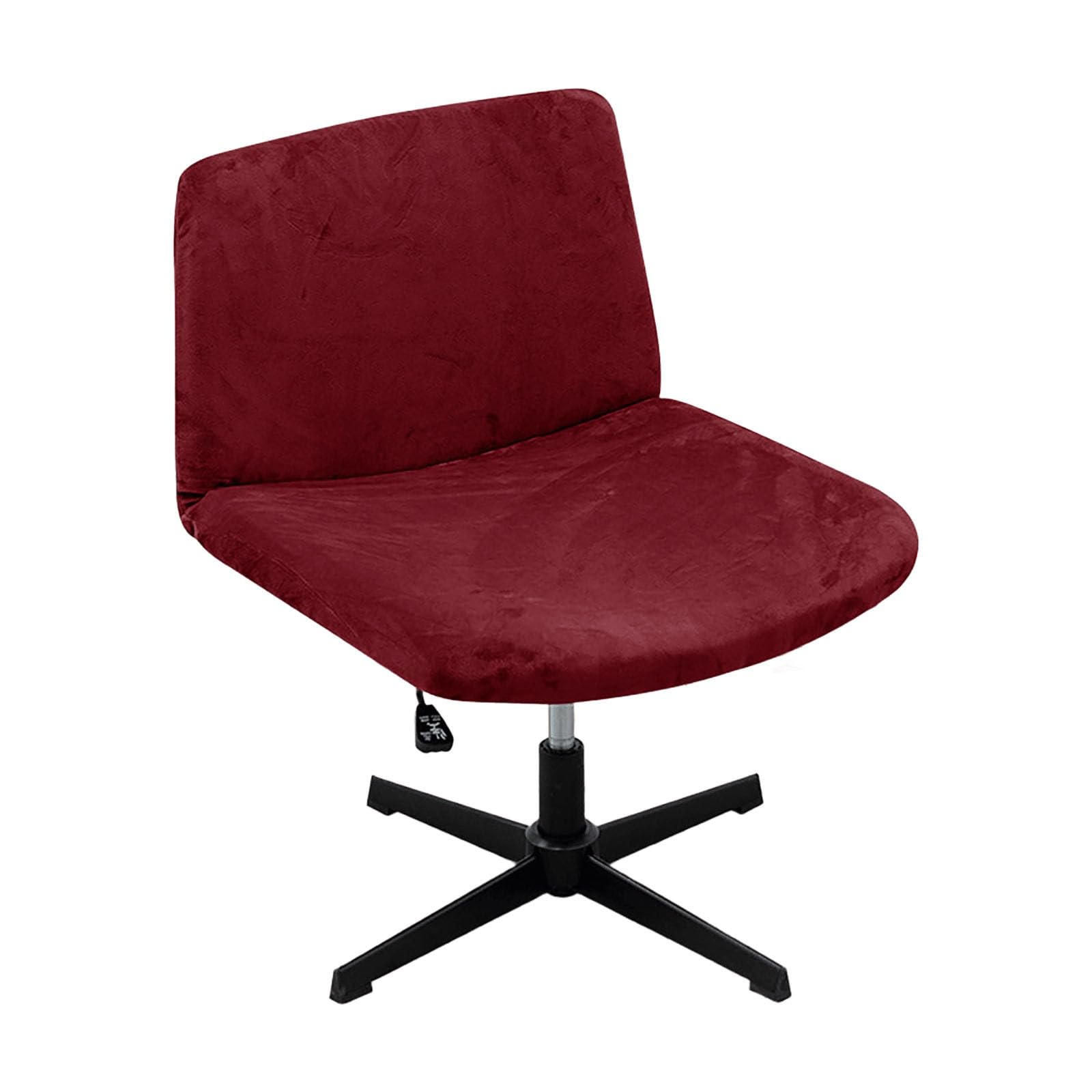 Funda para Silla sin Brazos con diseño Cruzado, Funda para Asiento de Escritorio de Oficina, con Respaldo Medio y Asiento Ancho, para sillas de Ordenador y tocador.(Wine Red)