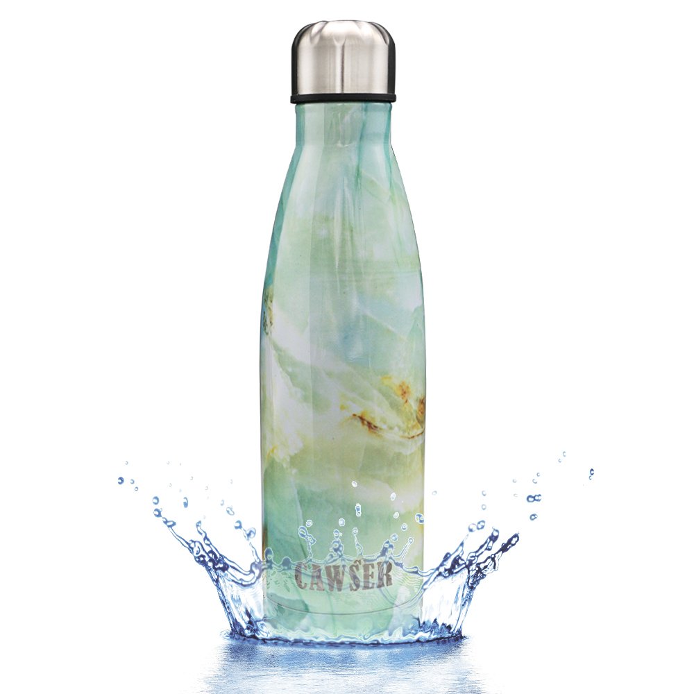 17 oz sports water bottle Cola Shaped Thermos Bottle For Hiking,Travel with 18/8 stainless steel vacuum insulated bottle Turquoise