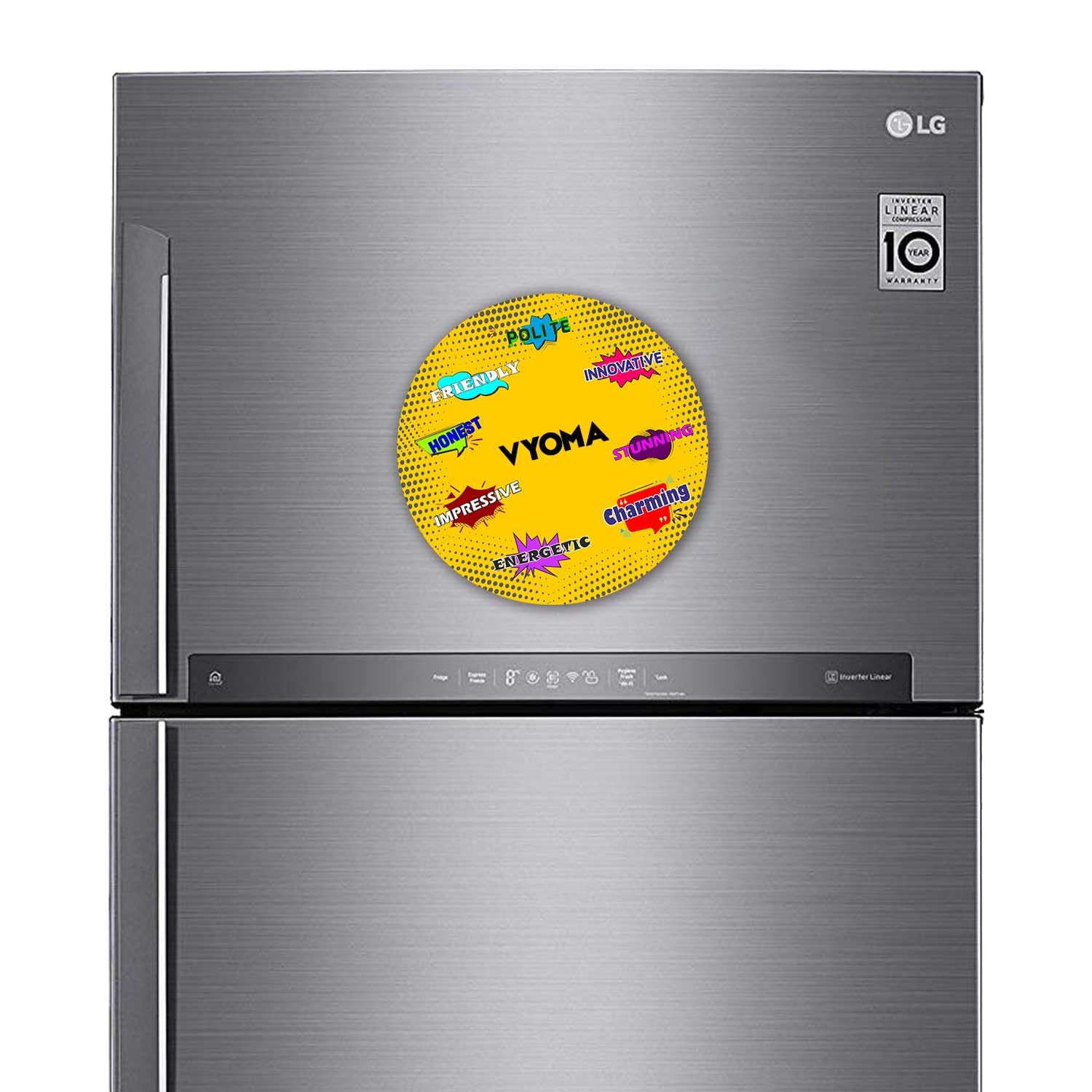 ASHVAH Customizable Stylish Fridge Sticker Magnet - Personality Trait Quotes - Gift for Friend, Son, Daughter, Kids, Husband, Wife Name - Vyoma 1