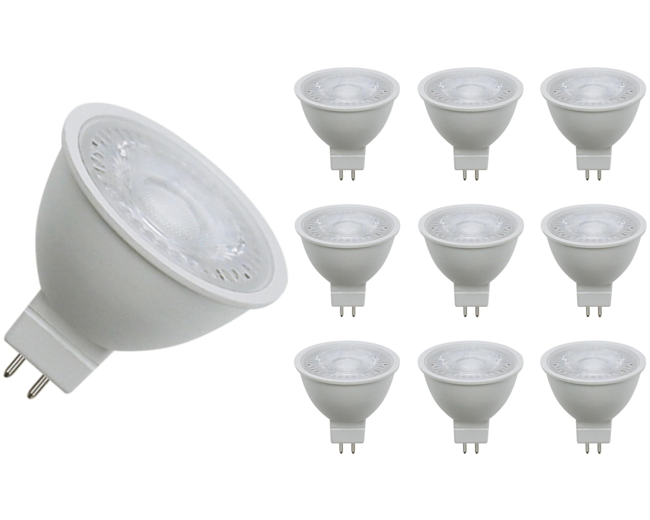 Lumina LightingMR16 4W LED Bulb (10 Pack) 4W GU5.3 LED Light Bulb Landscape Light Bulb, Non-Dimmable, Shatterproof, Dustproof - AC/DC 12 Volt 3000K Warm White, 400 Lumens | MR16 4W LED Bulb