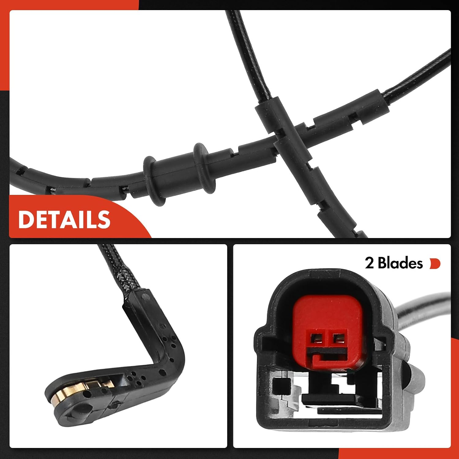 A-Premium Rear Driver or Passenger Brake Pad Wear Sensor Compatible with Jaguar F-Type 2014-2015, Replace# C2D29140, 8DK355252661