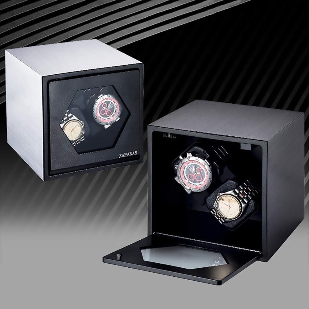Automatic Watch Winder 2+0 Double-Head Metal Casing Automatic Watch Winder, Mechanical Winding Box, Motor Vibrator, Watch Storage Rotating Display Cabinet