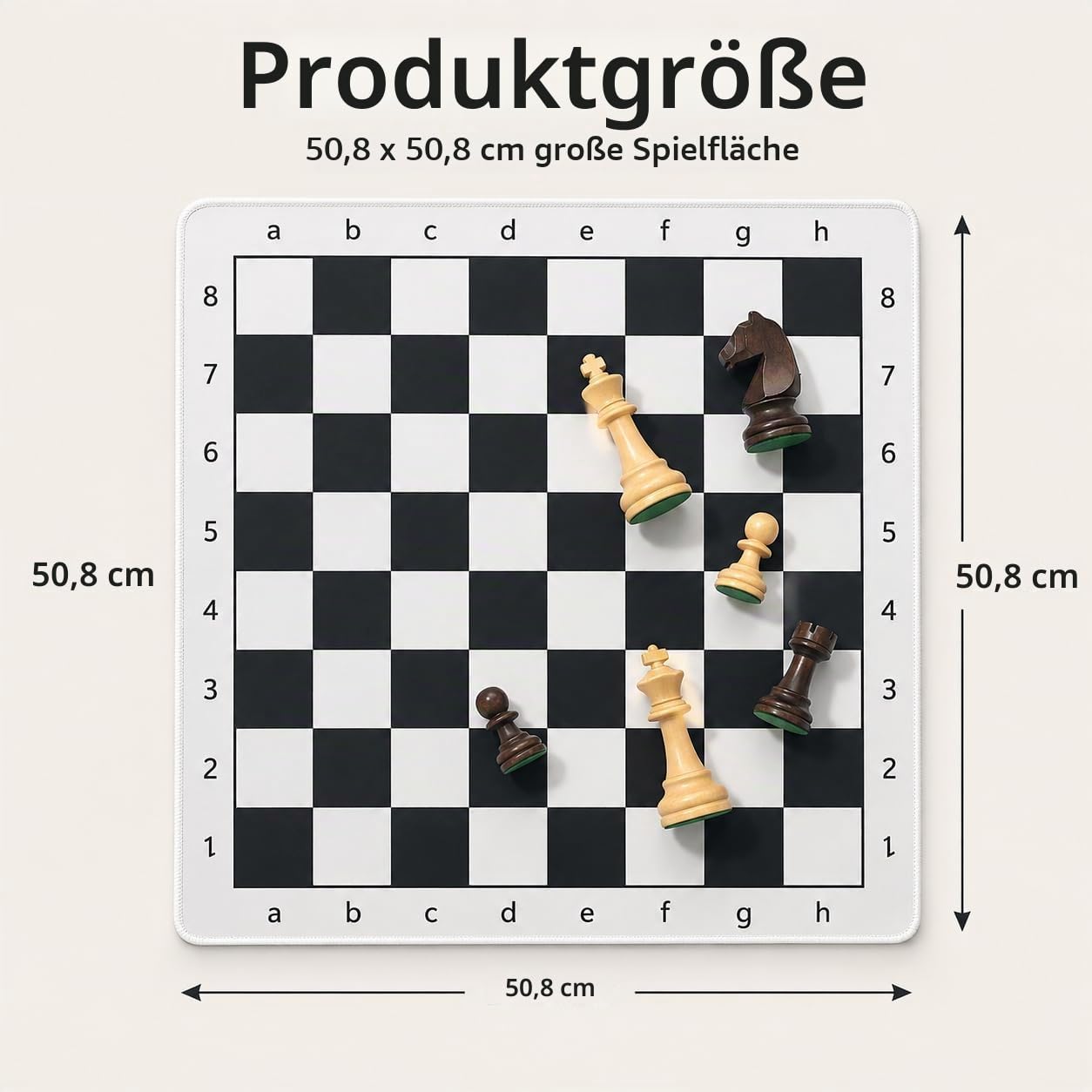 Schachspiel Set mit - 3,75 Zoll gewichteten Staunton Schachfiguren, 50,5 cm Rollbarem Schachbrett, 2 Zusätzlichen Damen, Plüschbeuteln & Umhängetasche, tragbares Schachset für Erwachsene & Reise