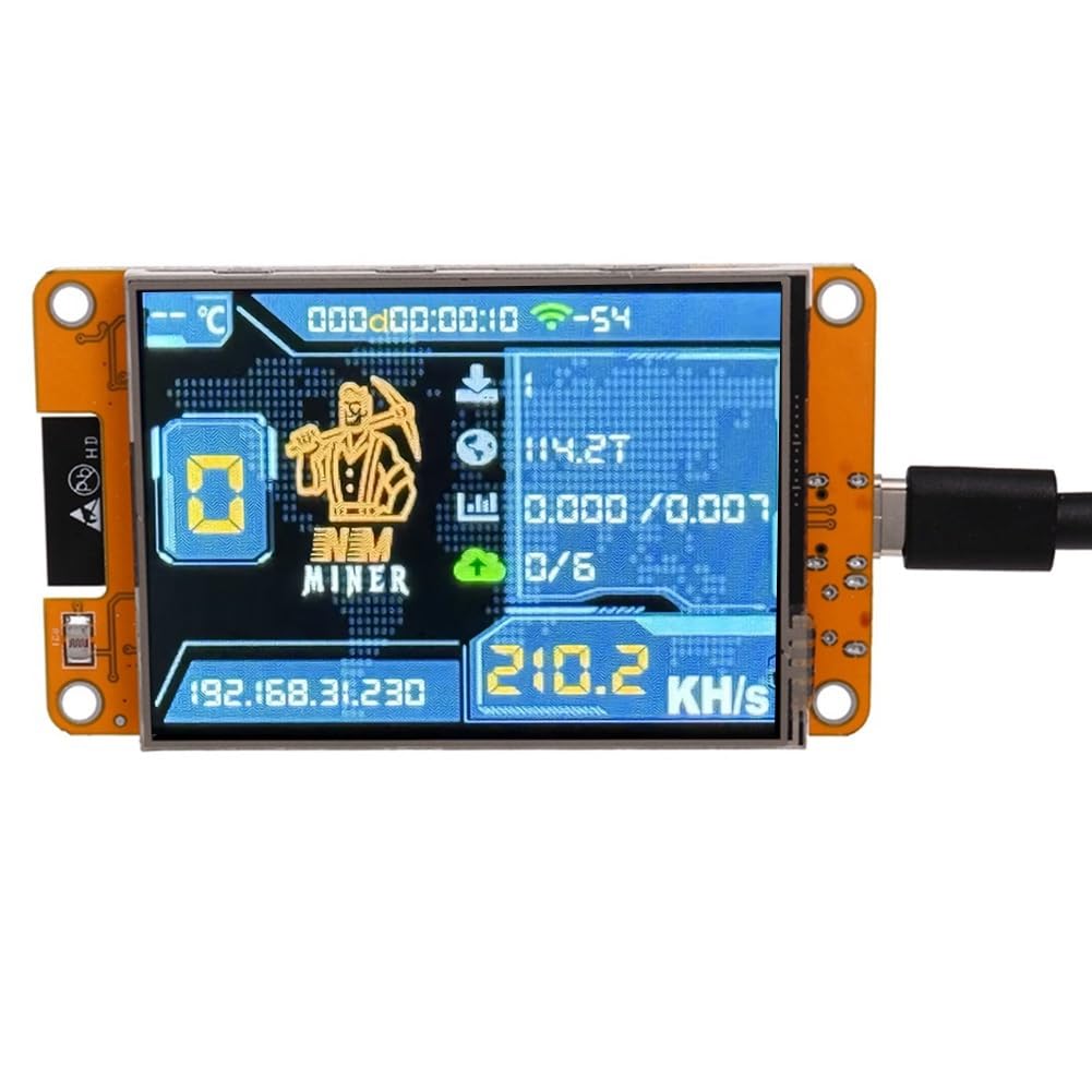 NMMiner NerdMiner 235KH/S Harshrate Bitcoin Crypto Solo Lottery Miner 2,8 Smart Display ulepszony NerdMiner