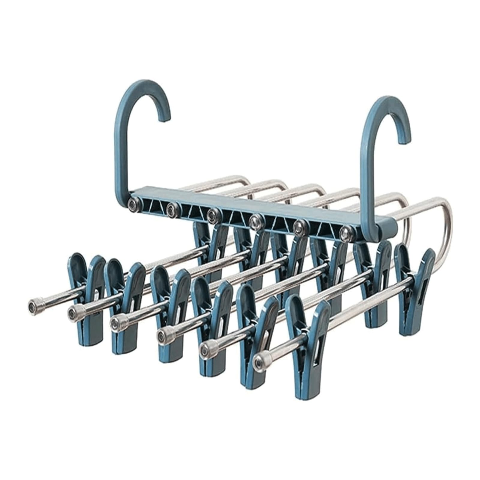 Multi-Layer Pants Hangers with Clips,5-Tier Non-Slip Clothes Hangers For Pants, Space-Saving Closet Organizer for Trousers,Jeans,Skirts