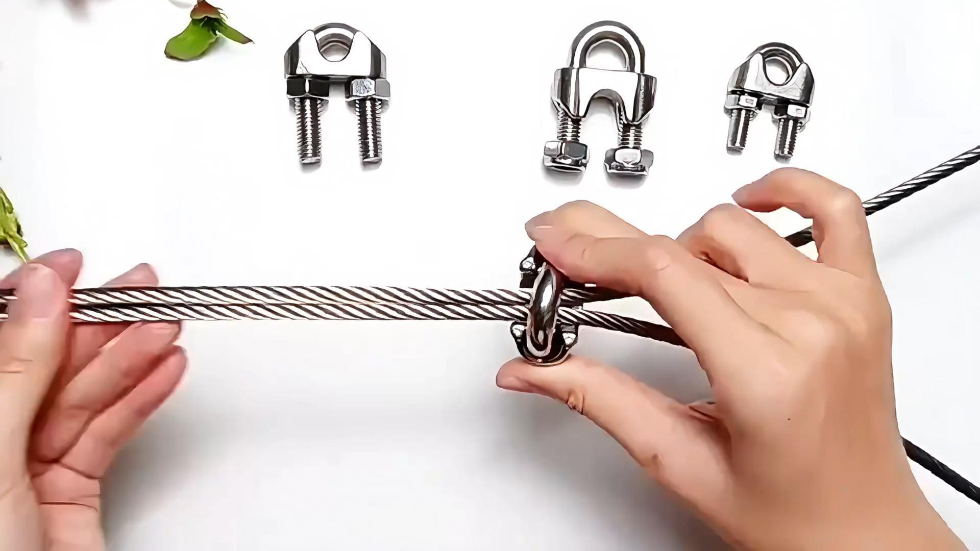 Morsetti Per Cavo Acciaio Inox 304 - Set Da 20 Pezzi M4, Per Fune 4mm, Con Bullone A U - Foto 11