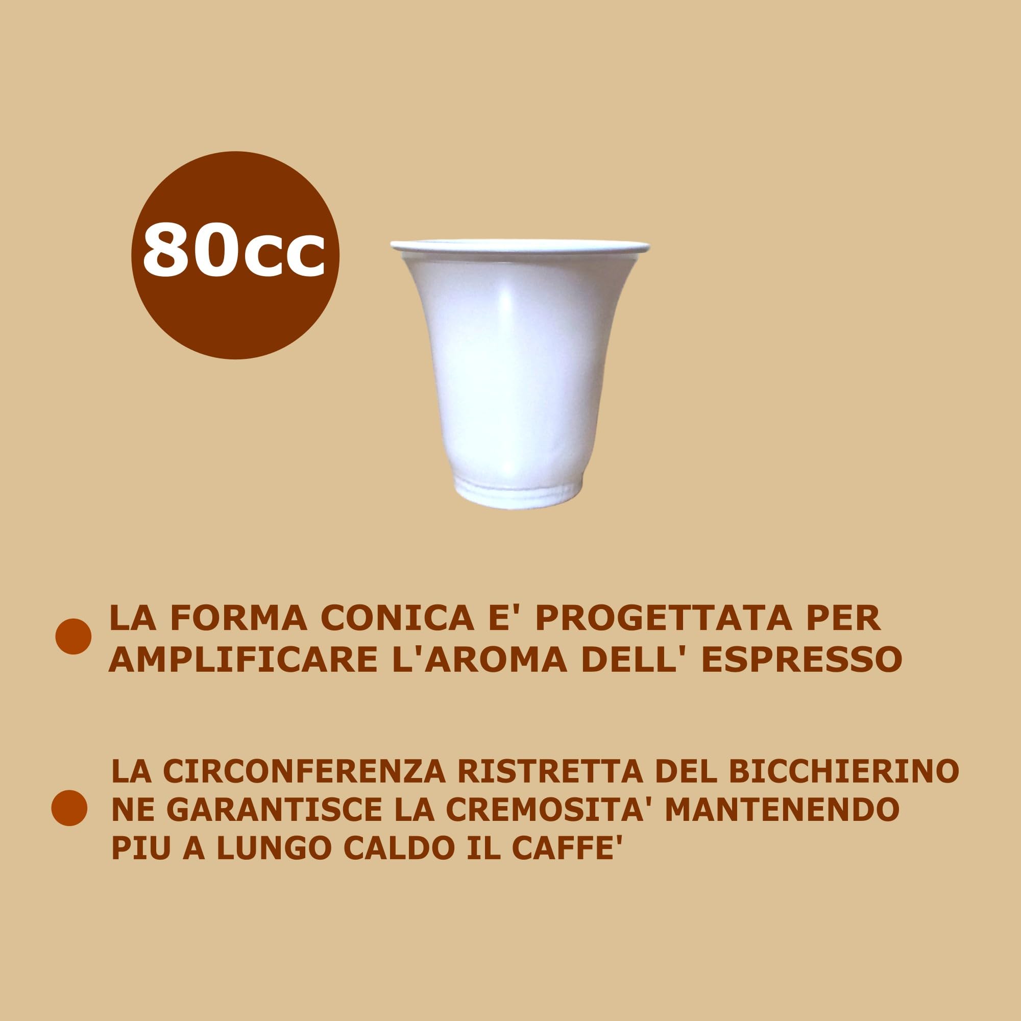 Hermes Shop - 1000 Bicchierini da Caffè Bianchi in Plastica Dura 80cc per Espresso - made in italy