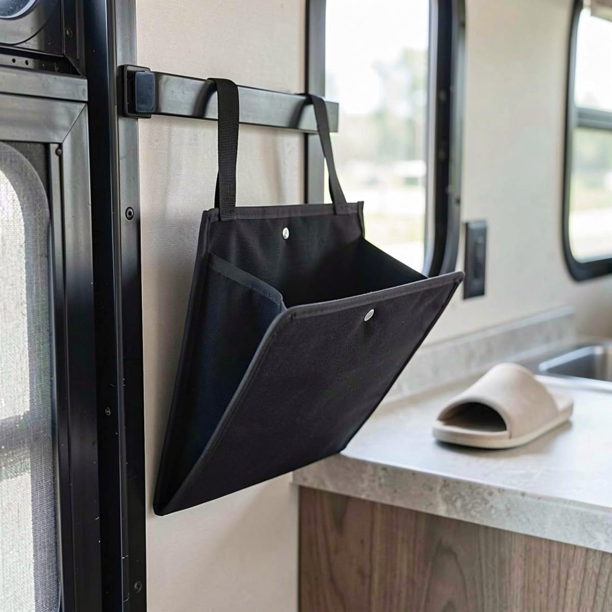 ABOOFAN 2pcs Foldable Wall Mounted Rv Shoe Rack with Double Layer Pockets