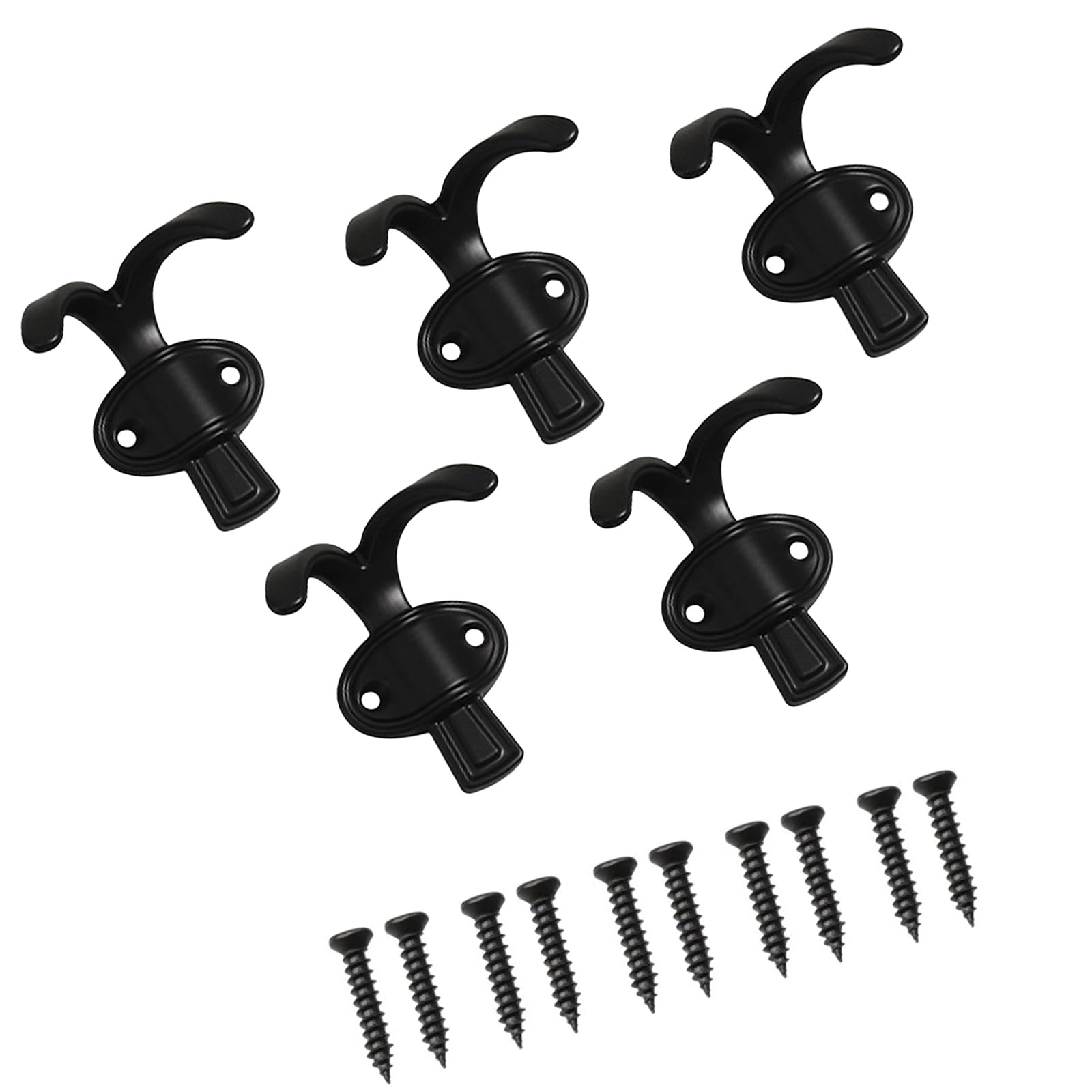 ADYJEE 5 Pieces Elegant Alloy Wall Hooks Multipurpose Storage Solution Space Saving Wall Hangers for Hats Scarves and Towels Smooth Closet Hooks