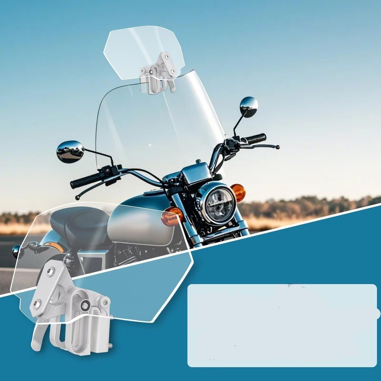 Parabrezza Deflettore Regolabile Parabrezza Per Moto Per Estensione Regolabile Con Flusso D'aria Deflettore Antivento(Chiaro)