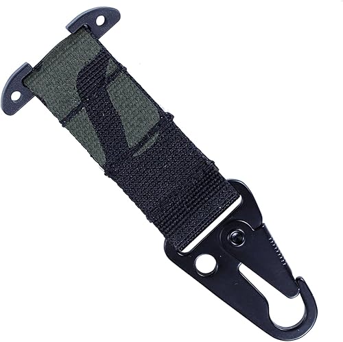 Miniatura 31 de Clip de engranaje táctico Gancho de choque Mosquetón colgante T-Mount MOLLE Webbing Cinturón de batalla Clip Metal Llavero Chaleco Accesorios Mc