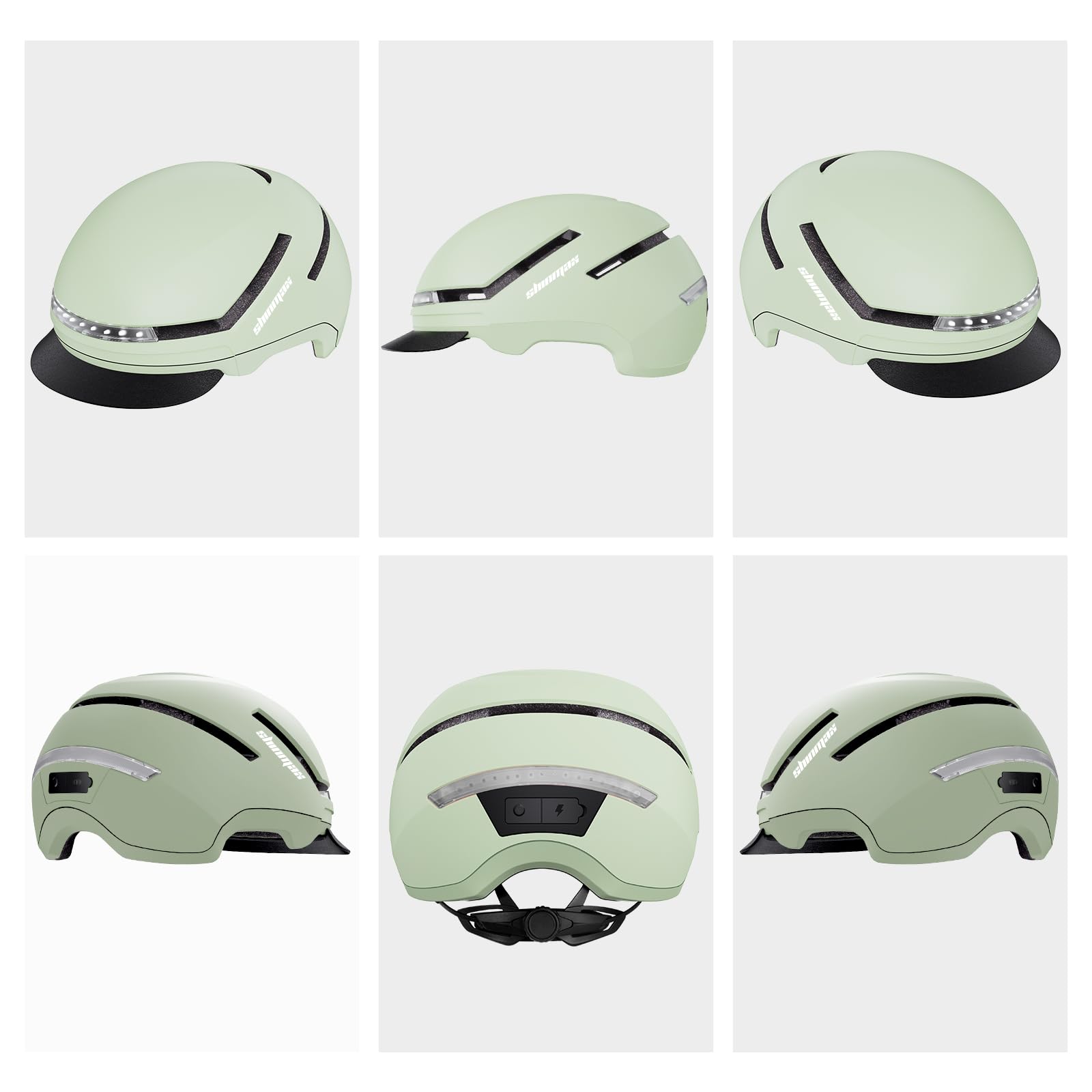Shinmax Fahrradhelm Damen Herren mit Blinker & Licht, Fahrrad Helm Erwachsene mit USB Wiederaufladbare LED-Rücklicht, Radhelm für E-Bike, S-Pedelec, Scooter