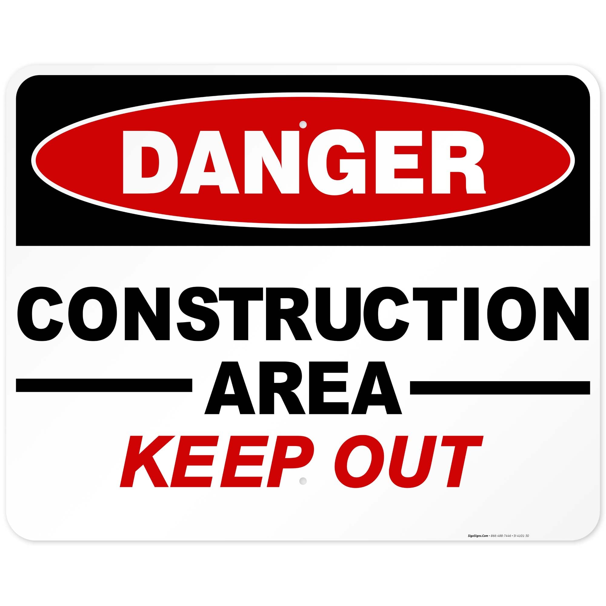 Danger Construction Area Sign, Keep Out — Amazon image 13