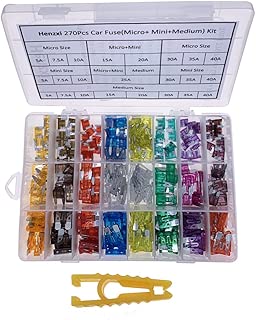 Henzxi Blade Car Fuse Assortment 270Pcs Micro, Mini and Standard Kit ATO APR ATC Fit for Auto Truck Boat SUV Motorcycle, Automotive Replacement Fuse(5A 7.5A 10A 15A 20A 25A 30A 35A 40A) - coolthings.us