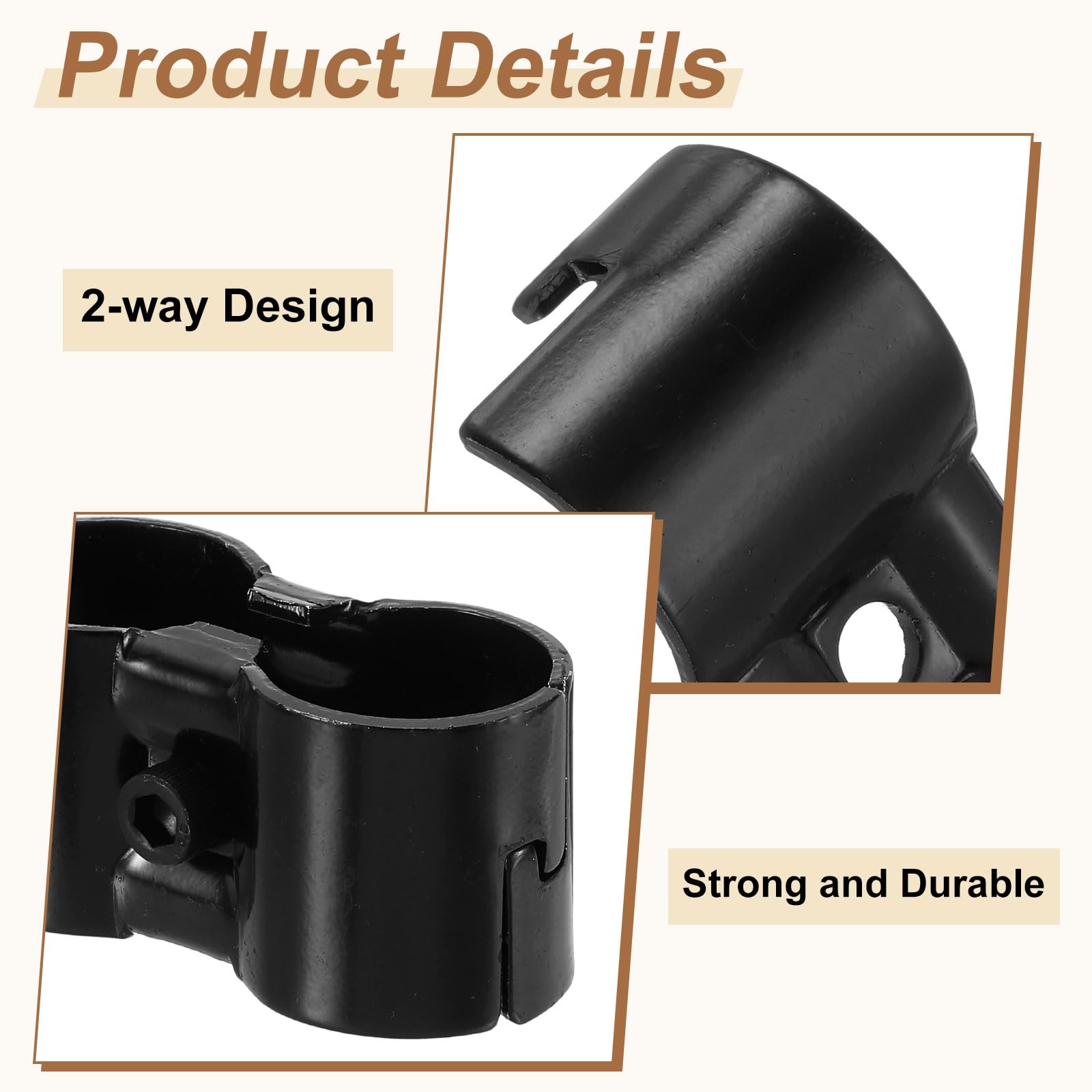 2 Pcs Double Port Parallel Pipe Clamps, 1-1/8" Saddle Metal