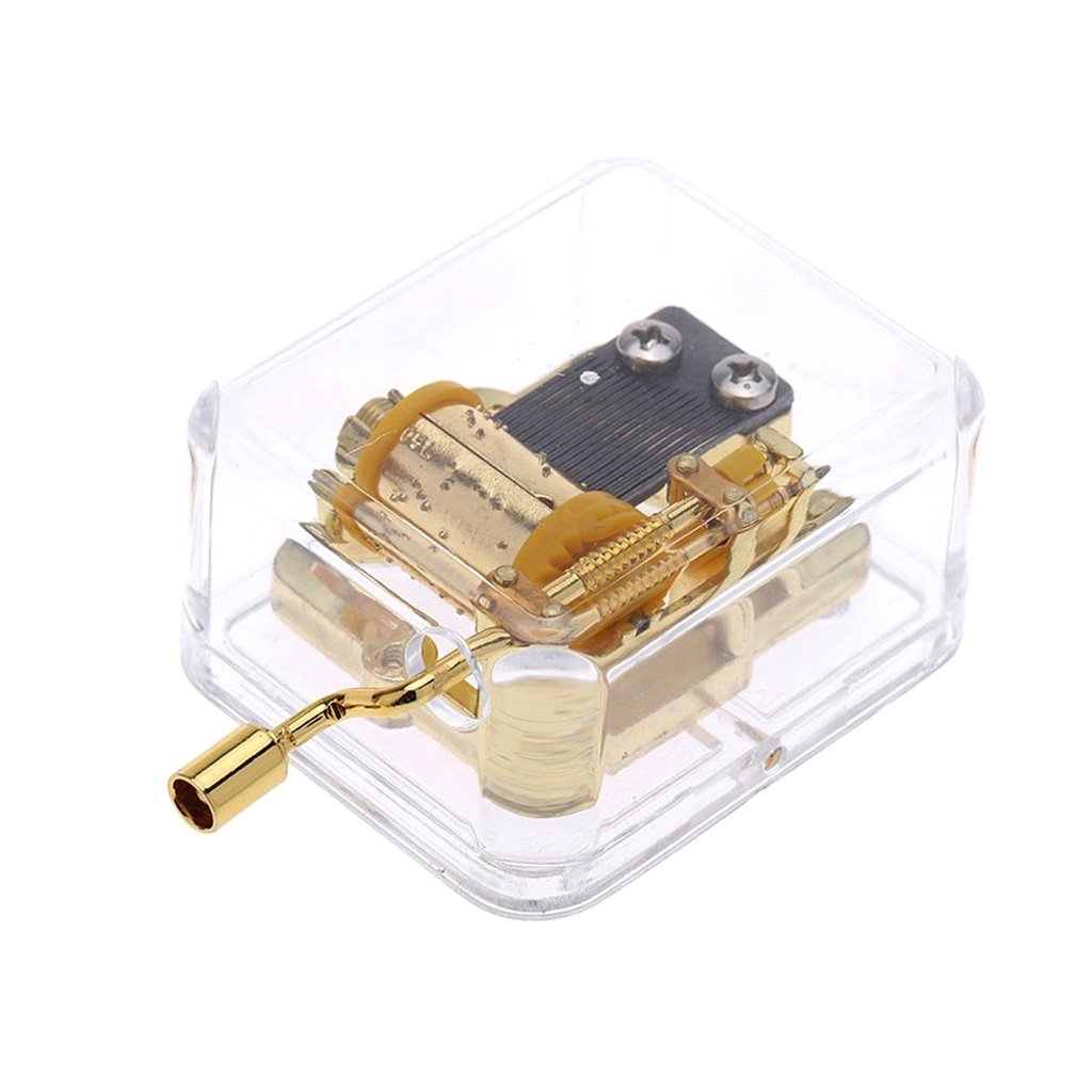 Geardeangloow Gold Hand Crank Music Box Movement Play Swan Lake