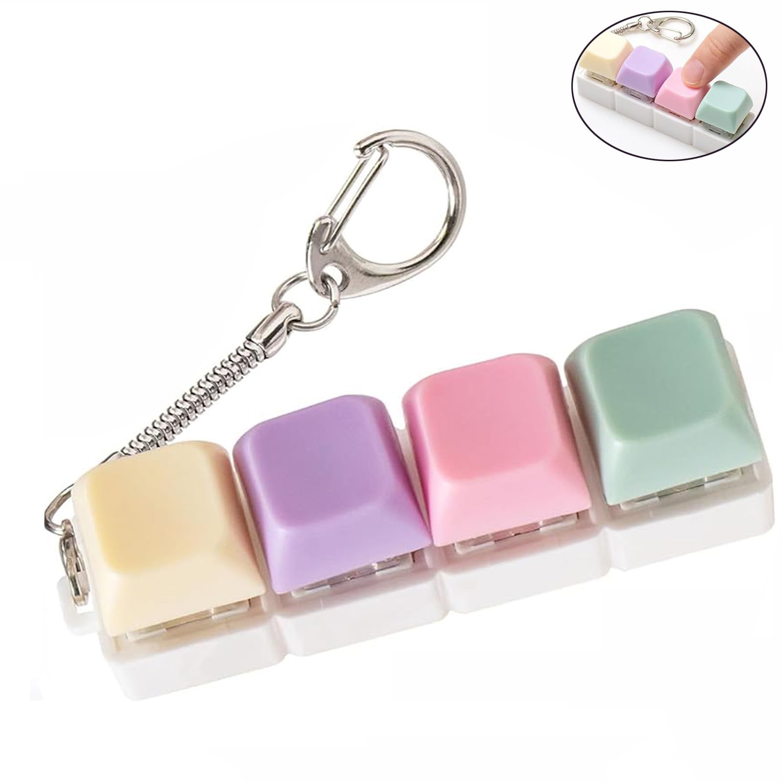 Funny Colorful Fidget Keyboard, Anti-Stress Clicker Keyboard, Toy Button Clicker, Funny Decompression Keyring - Image 2