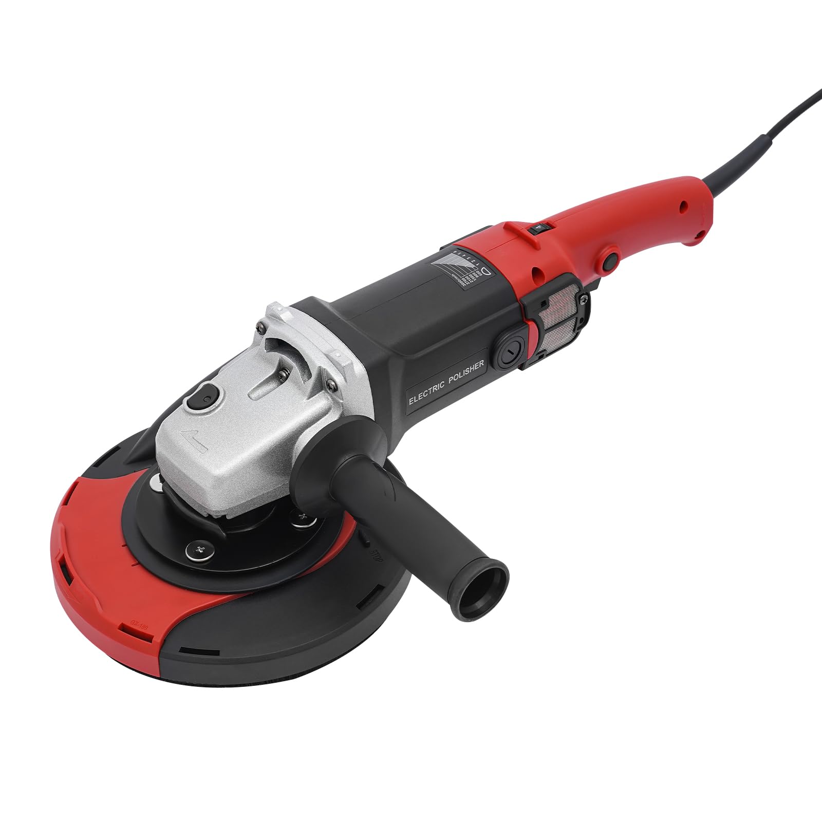 Smerigliatrice per calcestruzzo Set con 6 velocità regolabili 600-3000 giri/min, smerigliatrice per pietra da 1580 W per calcestruzzo, pavimenti in cemento, pareti, granito, marmo (nero)