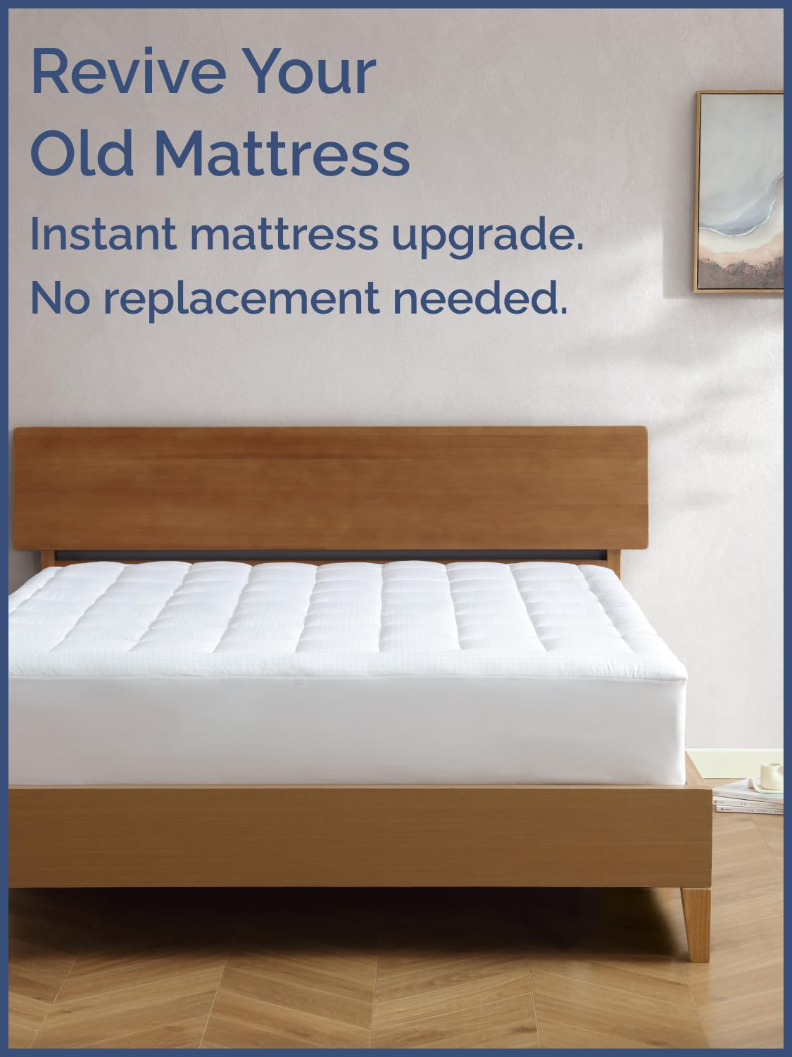 Mattress Pad Queen Size – Quilted Fitted Mattress Protector – Cotton Pillow Top Cover w/ 8-16" Deep Pockets – Thick, Comfy & Plush – Cooling, Breathable & Noiseless – Machine Washable – 60 x 80(White)